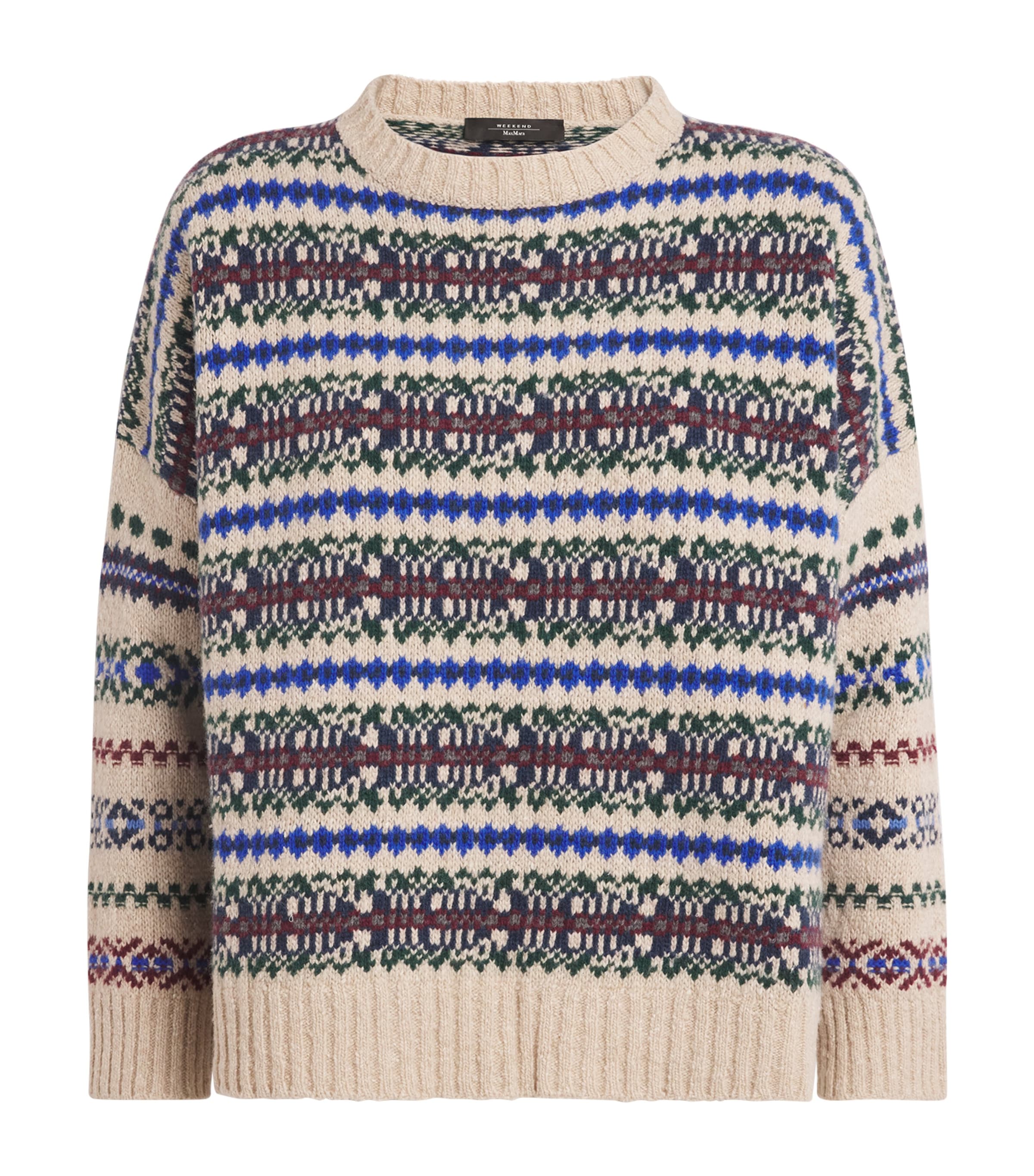 Weekend Max Mara Wool-blend Jacquard Sweater In Neutral