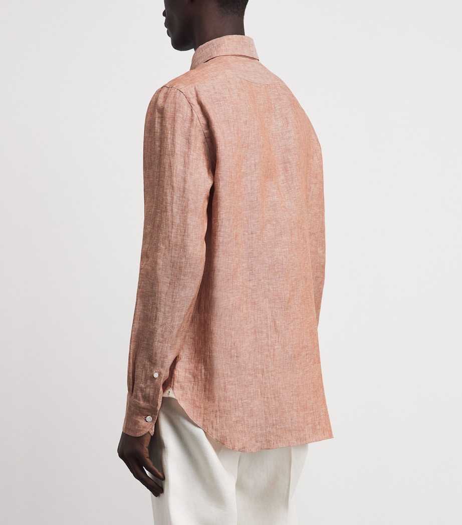 Fioroni Cashmere Mens Linen Shirt Ruggine Image 5