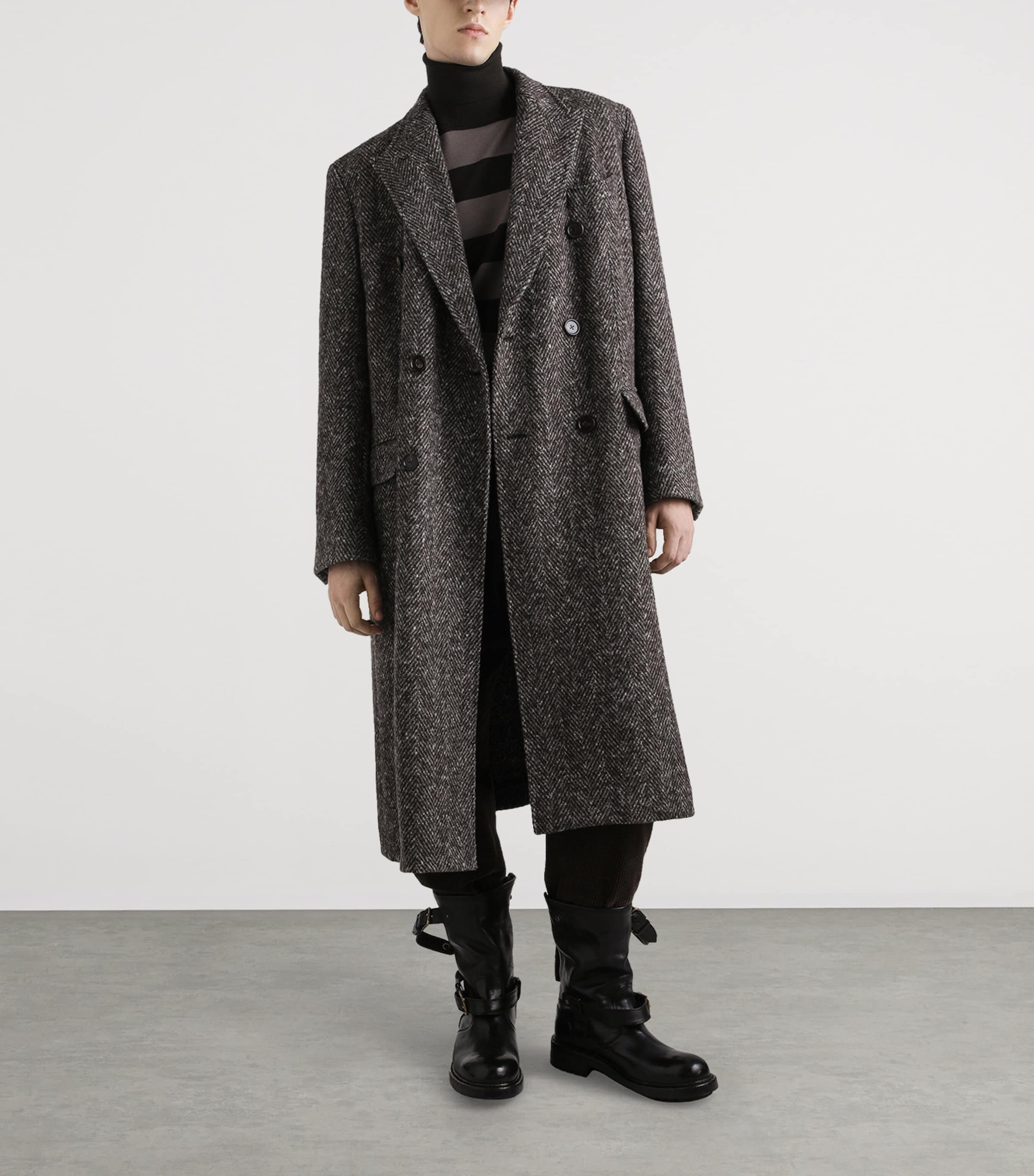 Dolce & Gabbana Multi Wool Herringbone Coat | Harrods UK