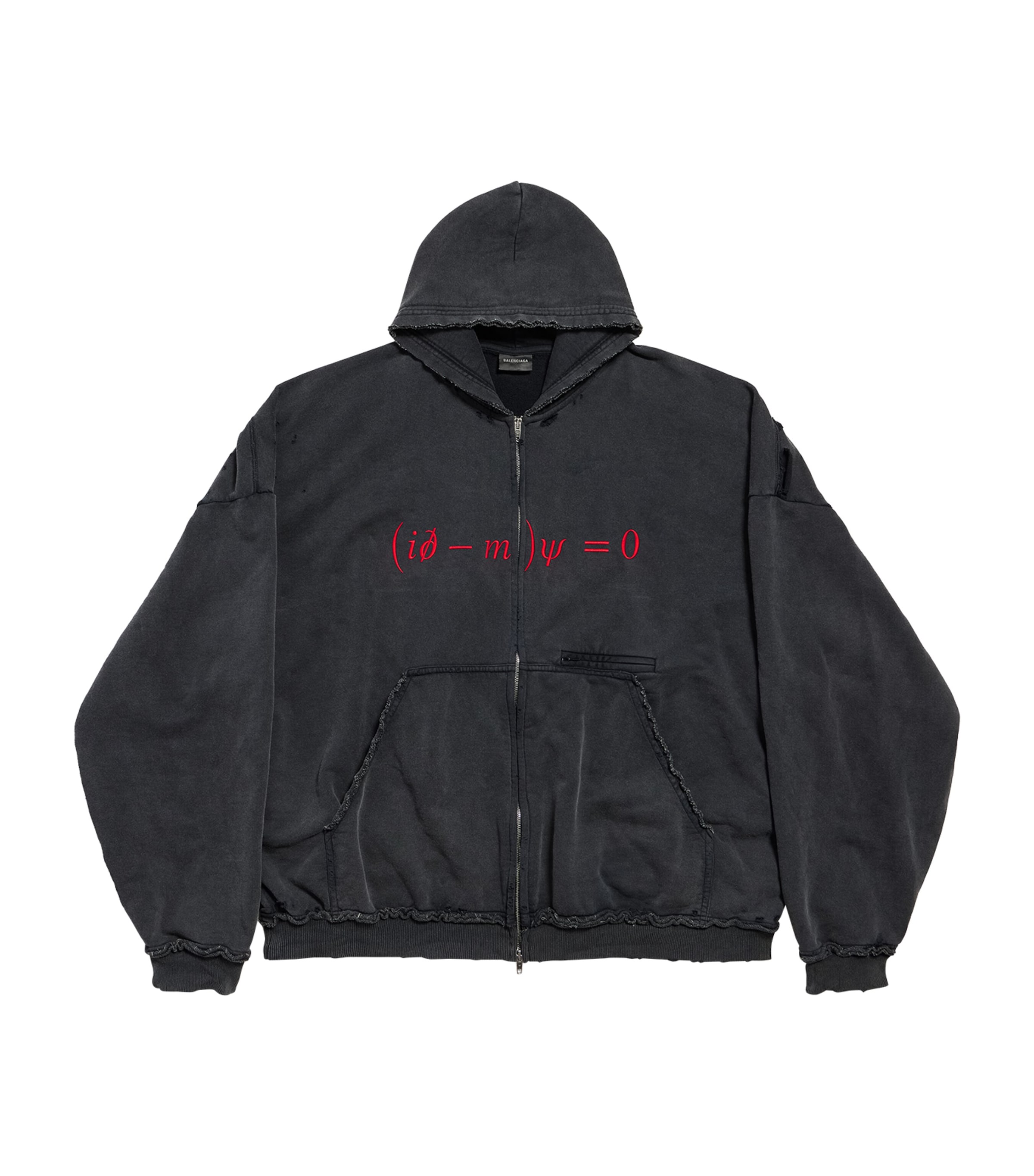 Balenciaga Mens Cotton Dirac Formula Zip-Up Hoodie Image 1