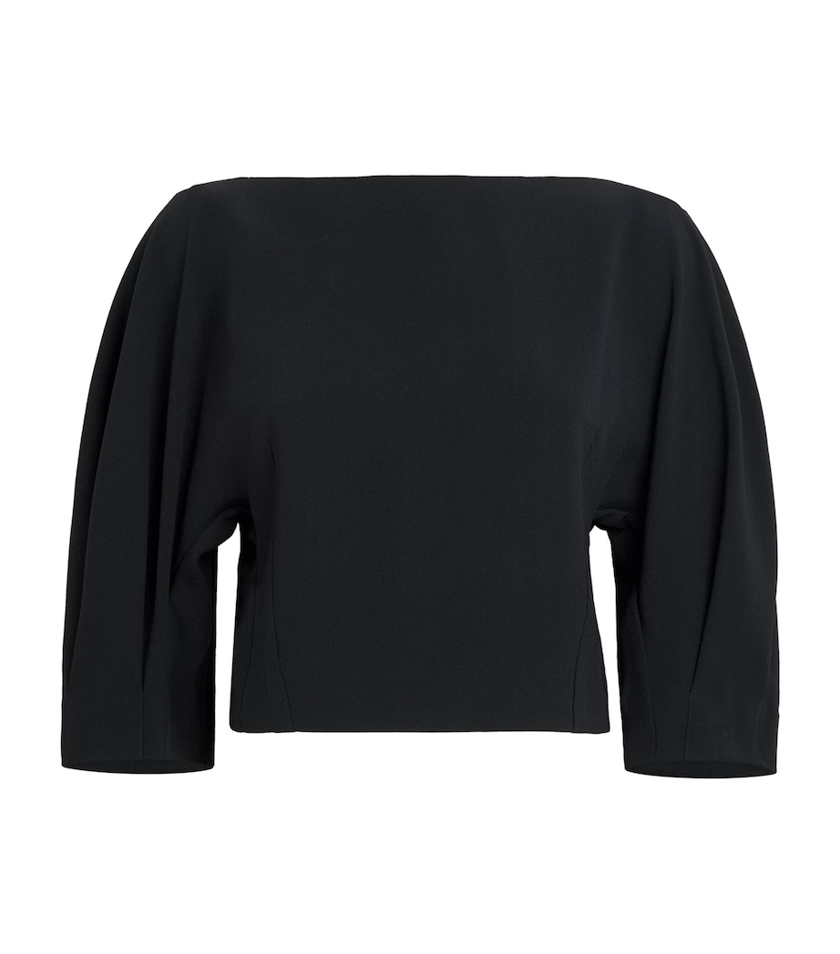RETORI Womens Cady V-Back Blouse Black Image 1