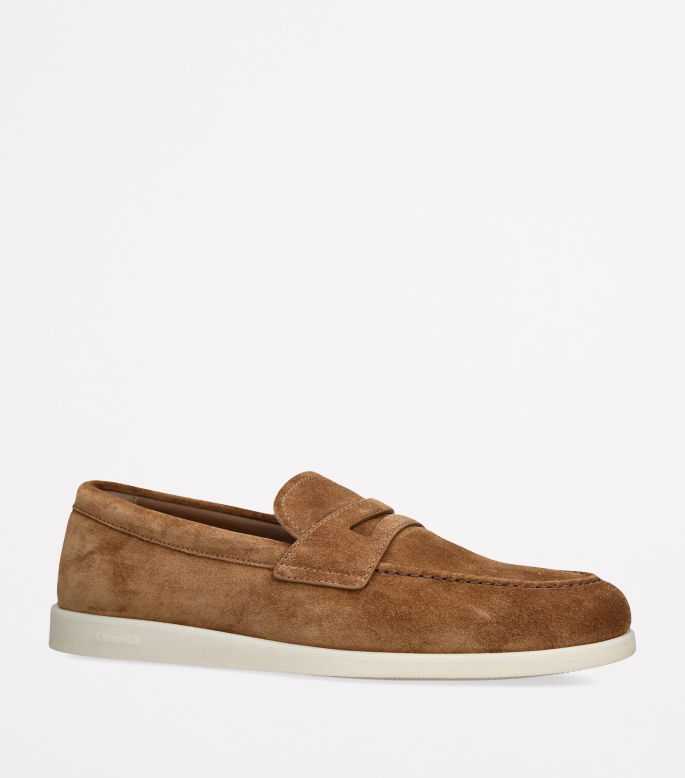 Church's Suede Saddle Penny Loafers Tan Image 3