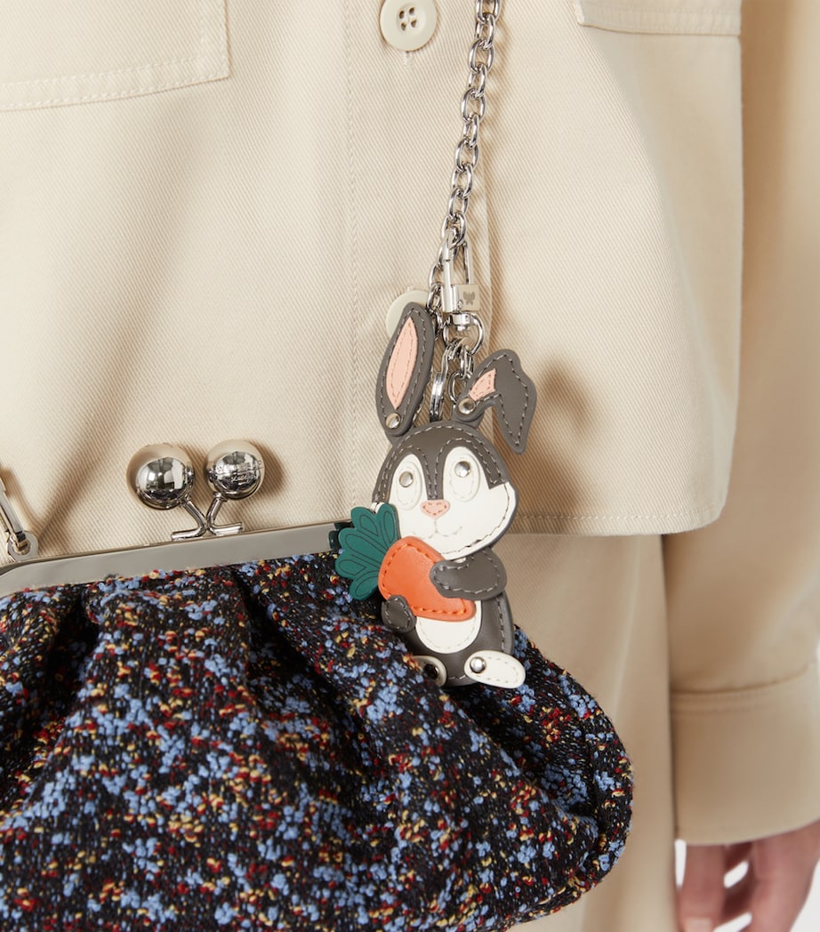 Weekend Max Mara Leather Bunny Keyring Light Grey Image 2