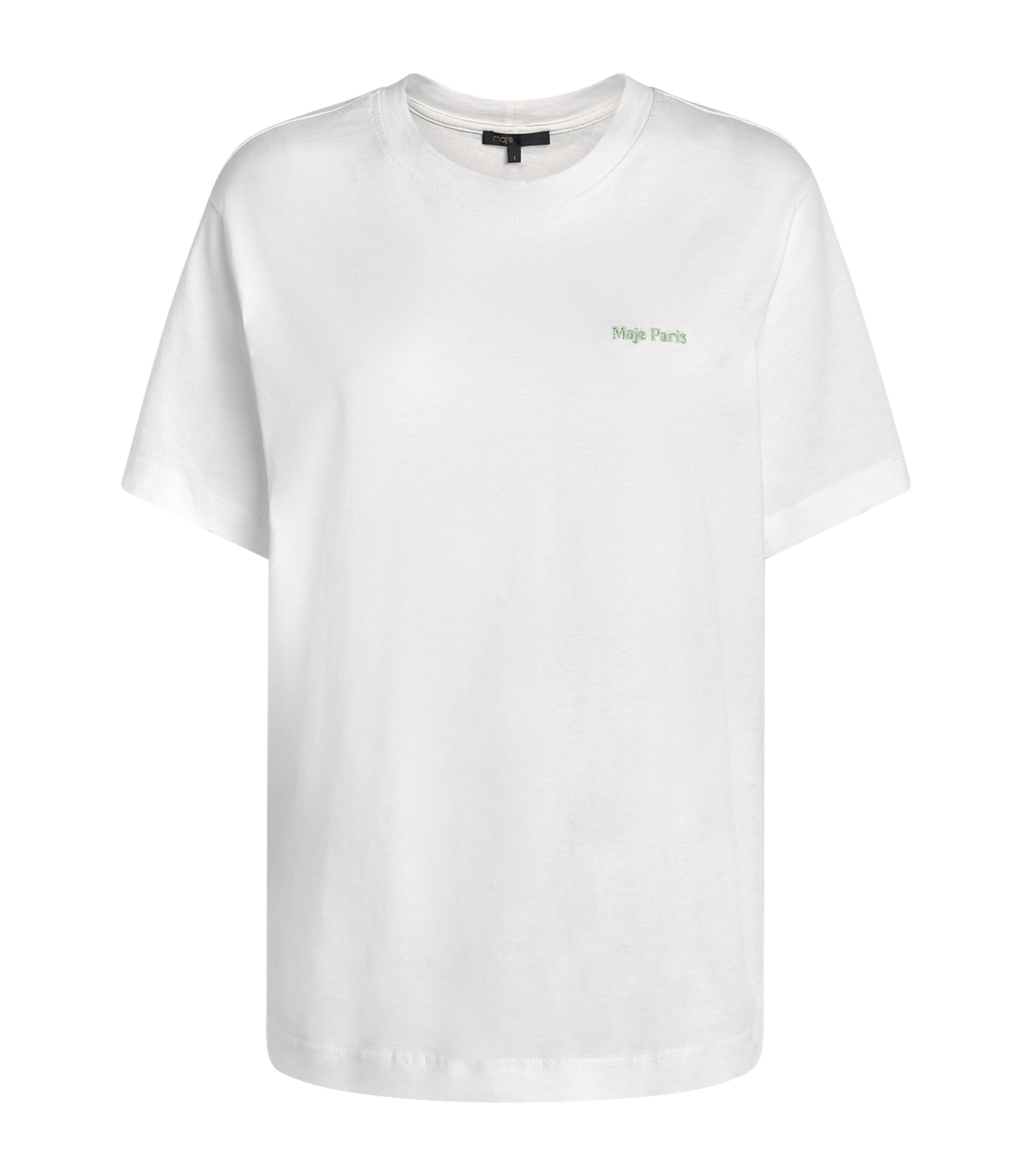 Maje Womens Cotton Graphic T-Shirt White Image 1