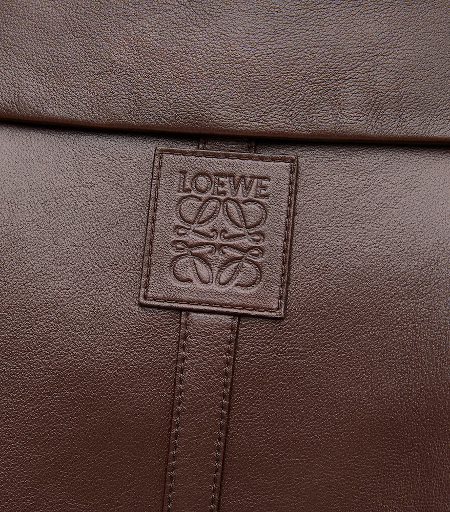 Leather Shearling-Collar Aviator Jacket CHOCOLATE BROWN Image 7