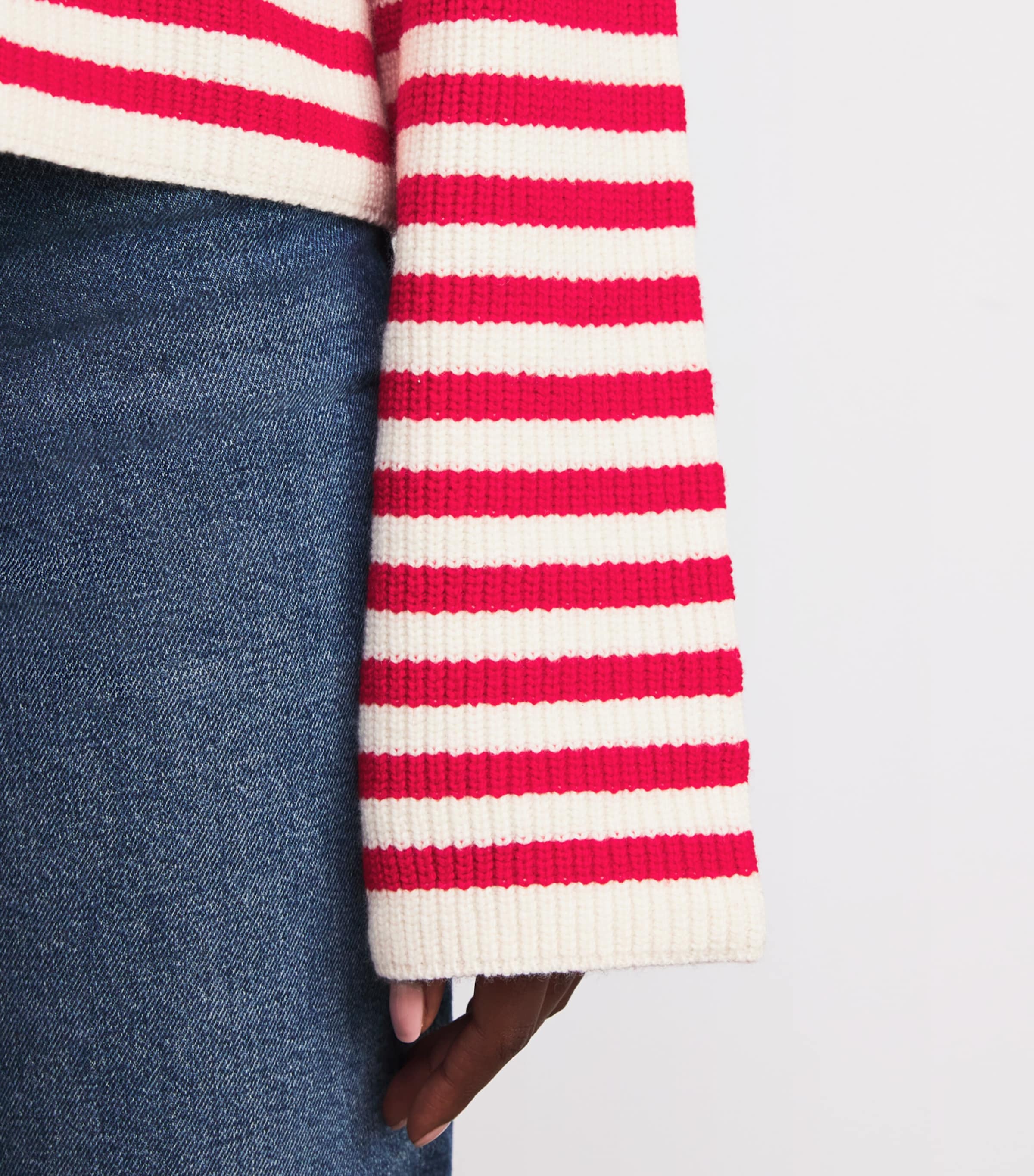 Wool-Blend Amour Sweater ECRU /RED Image 6