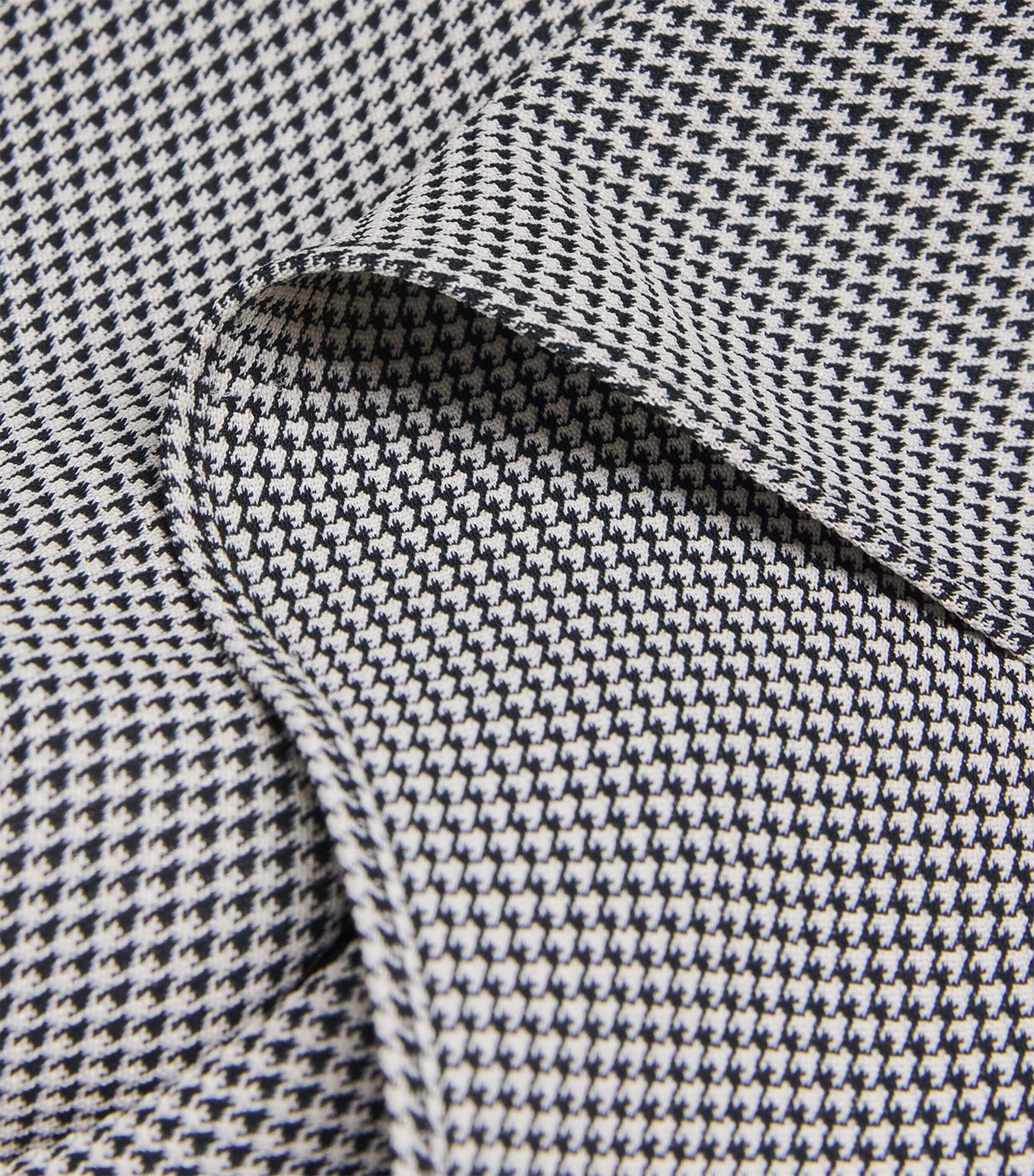 Lafayette 148 Womens Houndstooth Handkerchief Midi Dress Black Multi Image 5