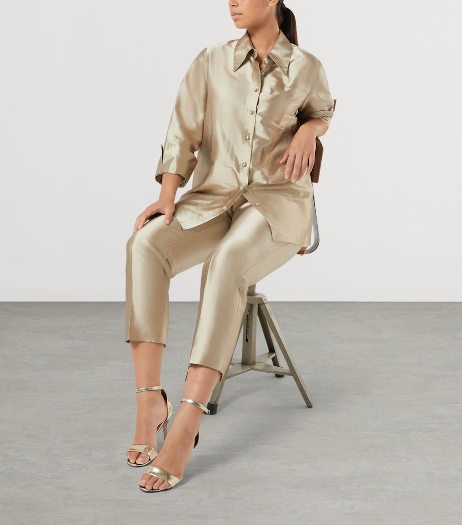 Marina Rinaldi Womens Silk Shirt Hazelnut Brown Image 2