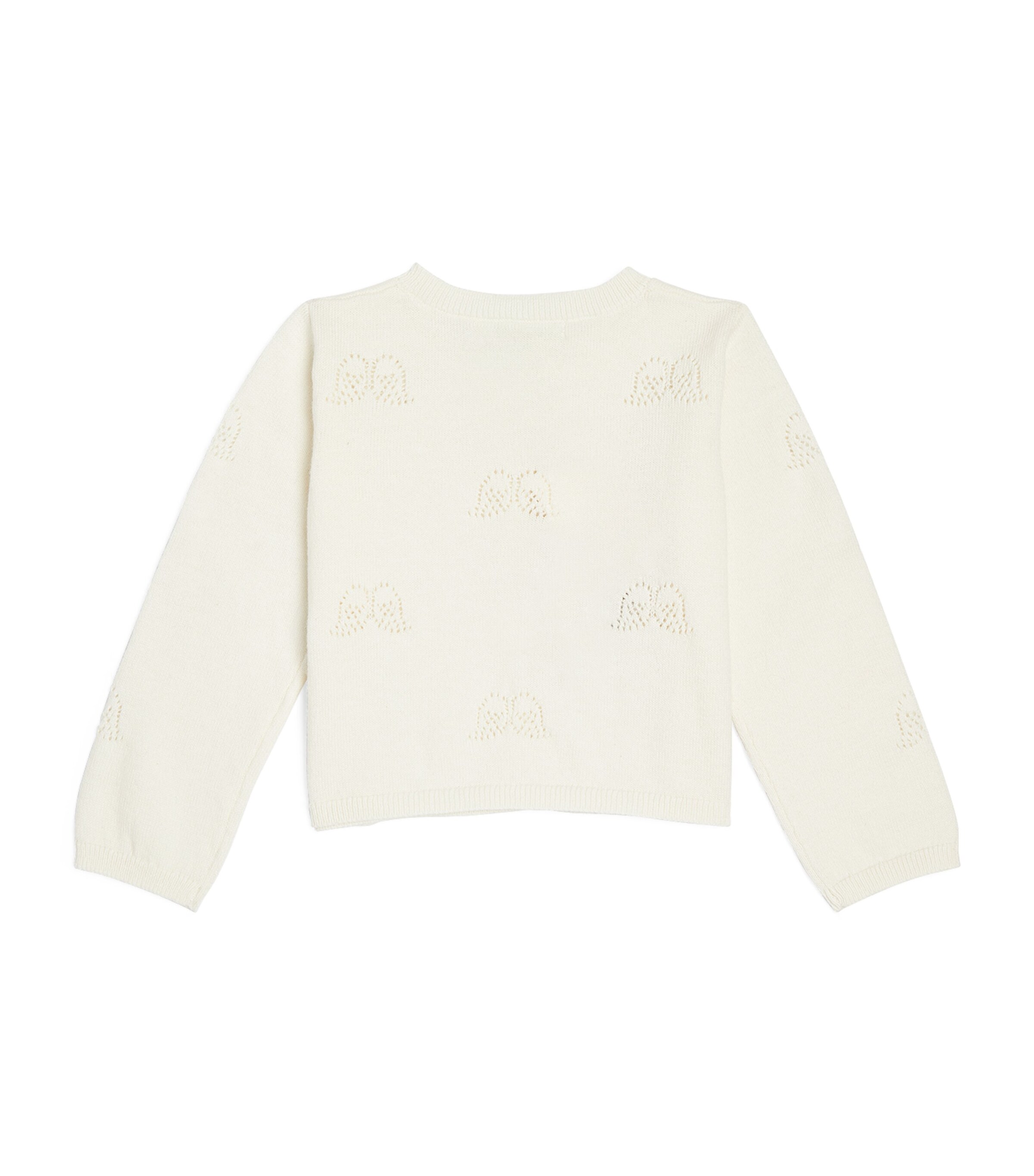 Marie-Chantal Pointelle Angel Wing Cardigan (3-12 Months) Ivory Image 3