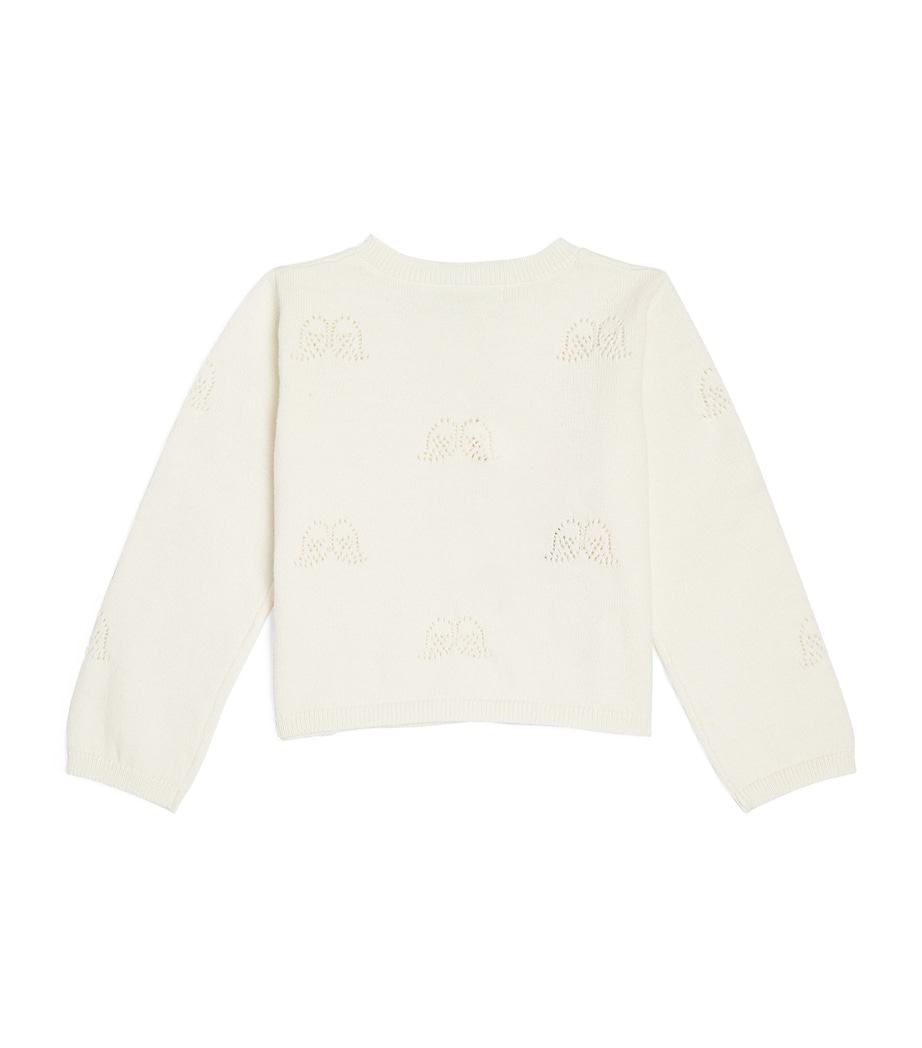 Pointelle Angel Wing Cardigan (3-12 Months) IVORY Image 3