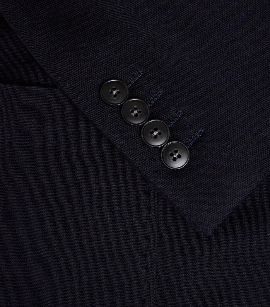 Canali Mens Wool Jersey Knit Blazer Navy Image 6