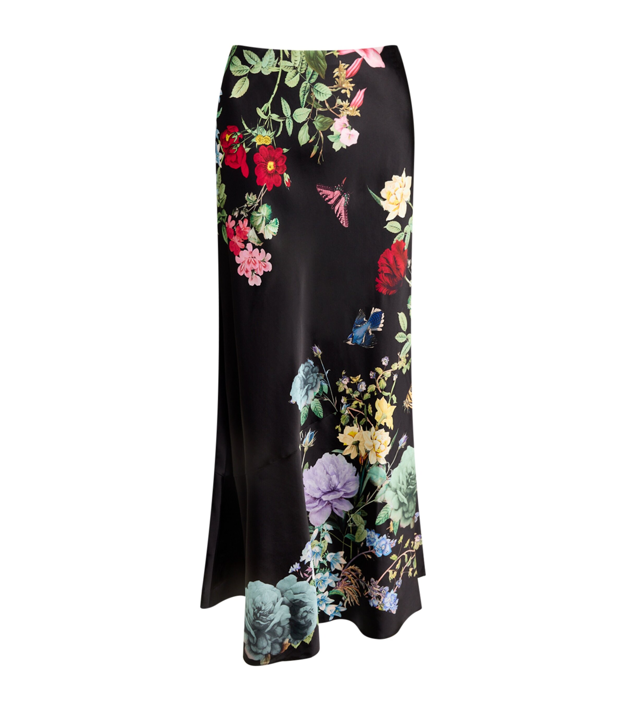 Alice+Olivia Black Floral Terese Slip Skirt Harrods SG - Main Image
