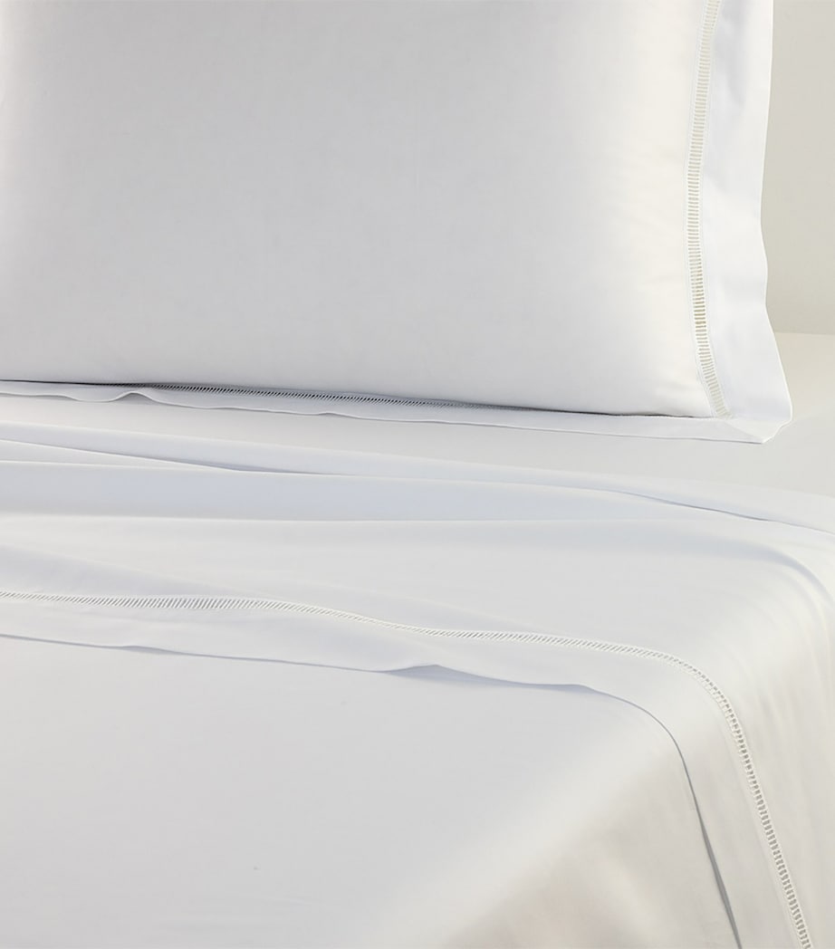 Colisée Blanc Double Flat Sheet (240cm x 295cm) BLANC Image 2