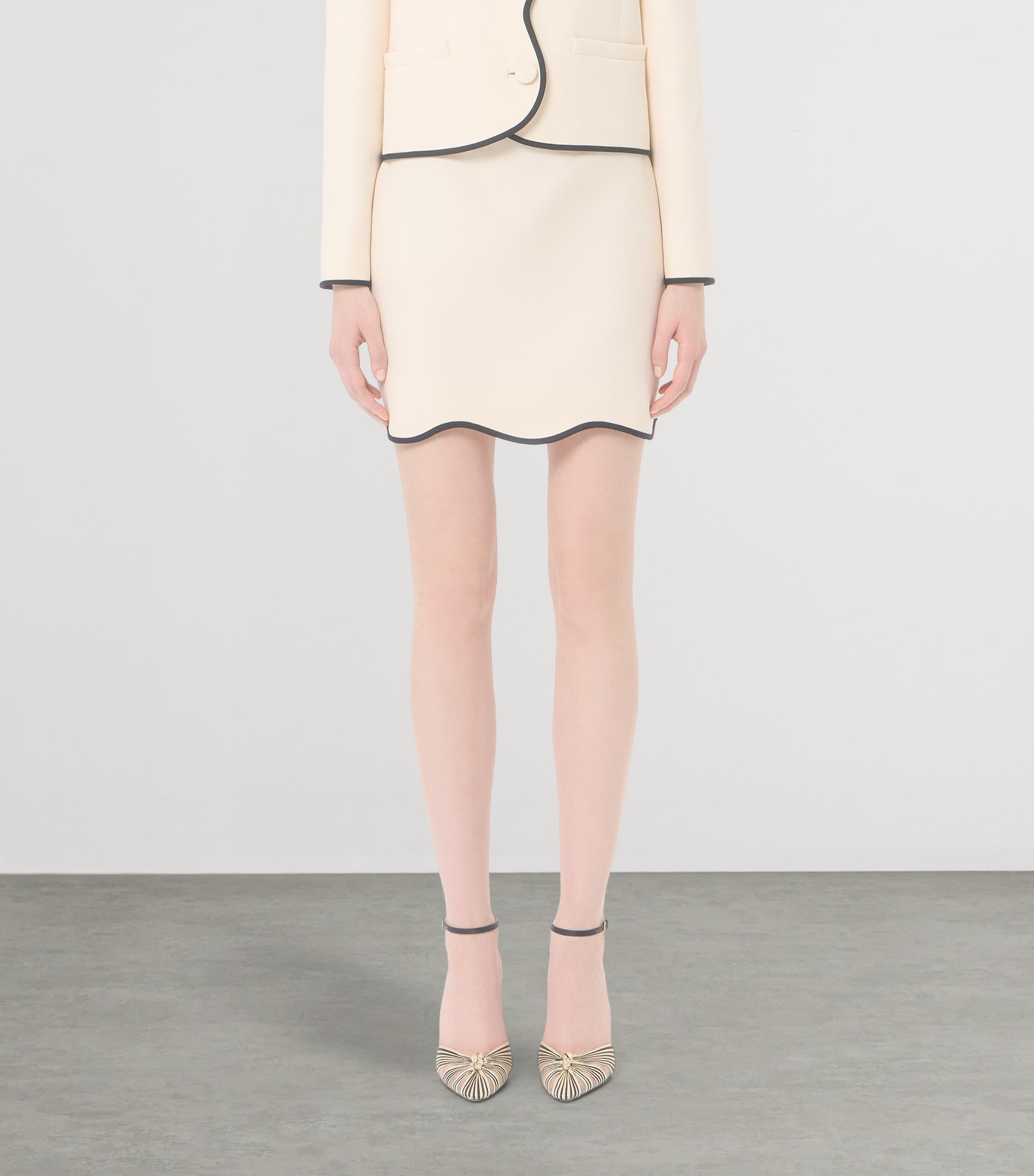 Valentino Womens Wool-Silk Crepe Mini Skirt Image 3