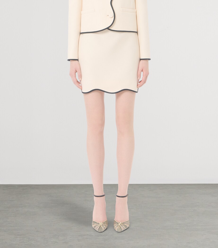 Valentino Womens Wool-Silk Crepe Mini Skirt Image 3