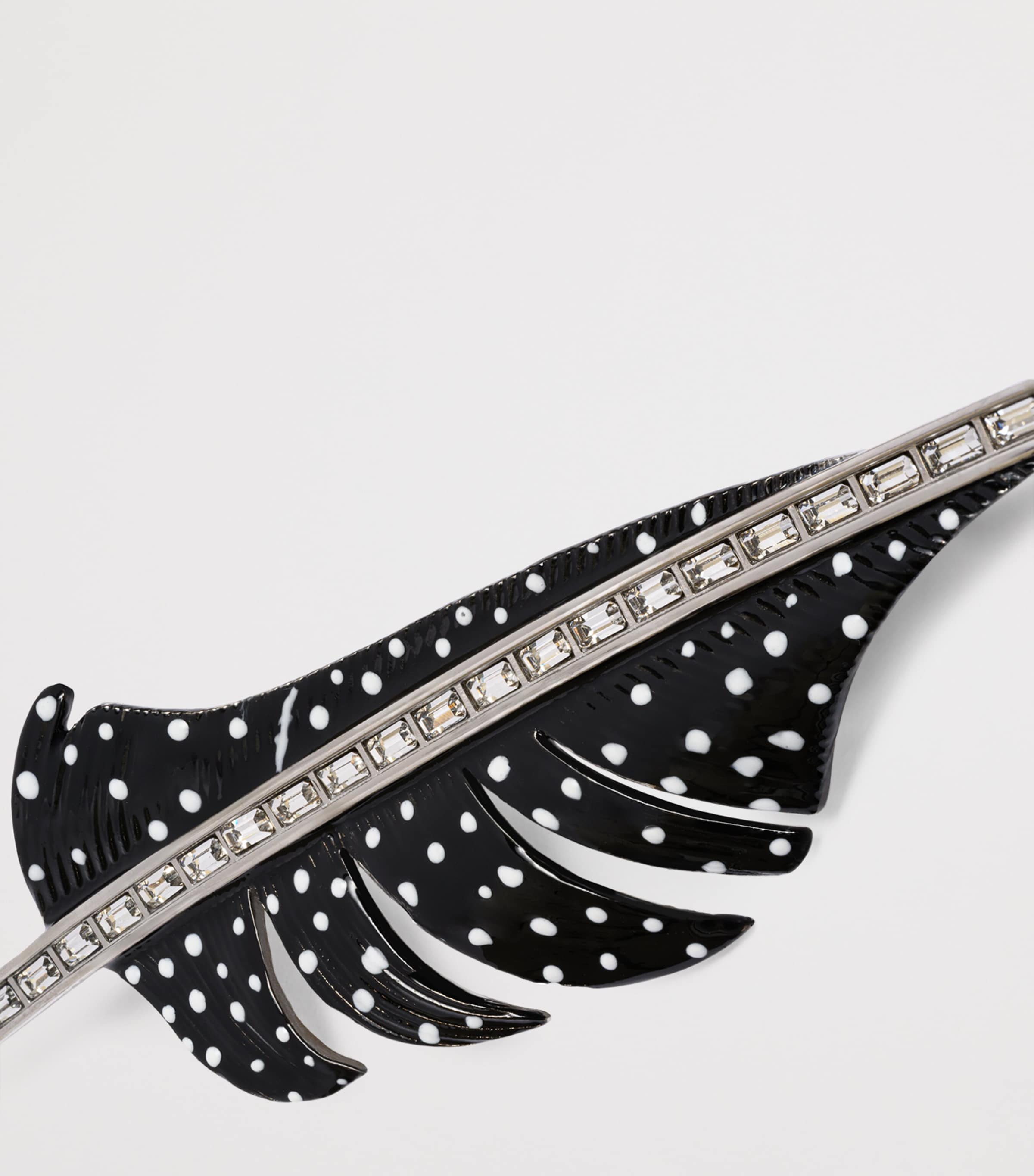 TOM FORD Crystal-Embellished Feather Brooch  Tnq Image 4