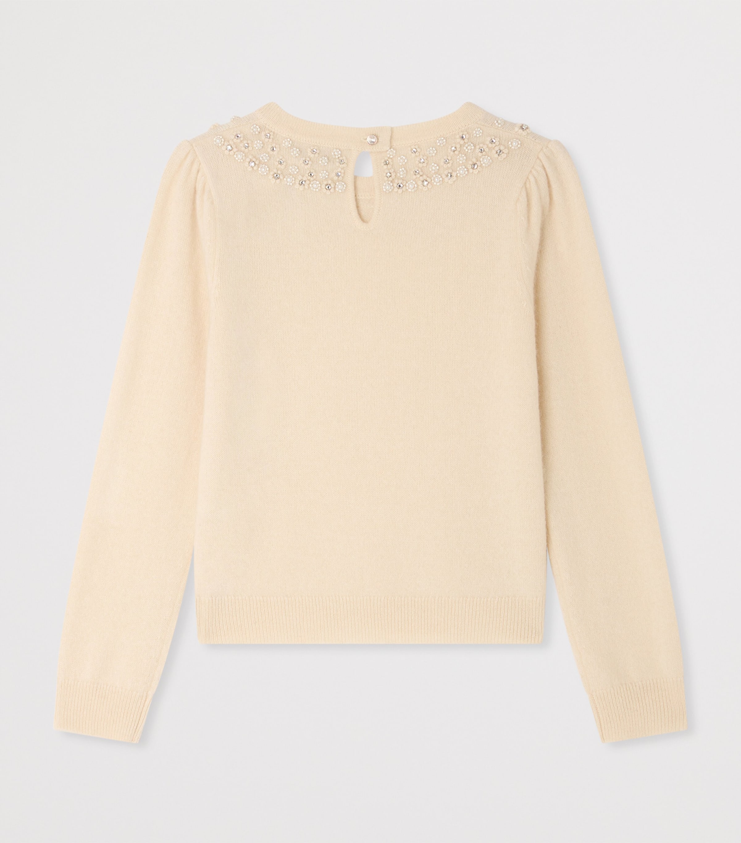 Bonpoint Cashmere Embellished Sweater (4-8 Years) Ecru Image 2