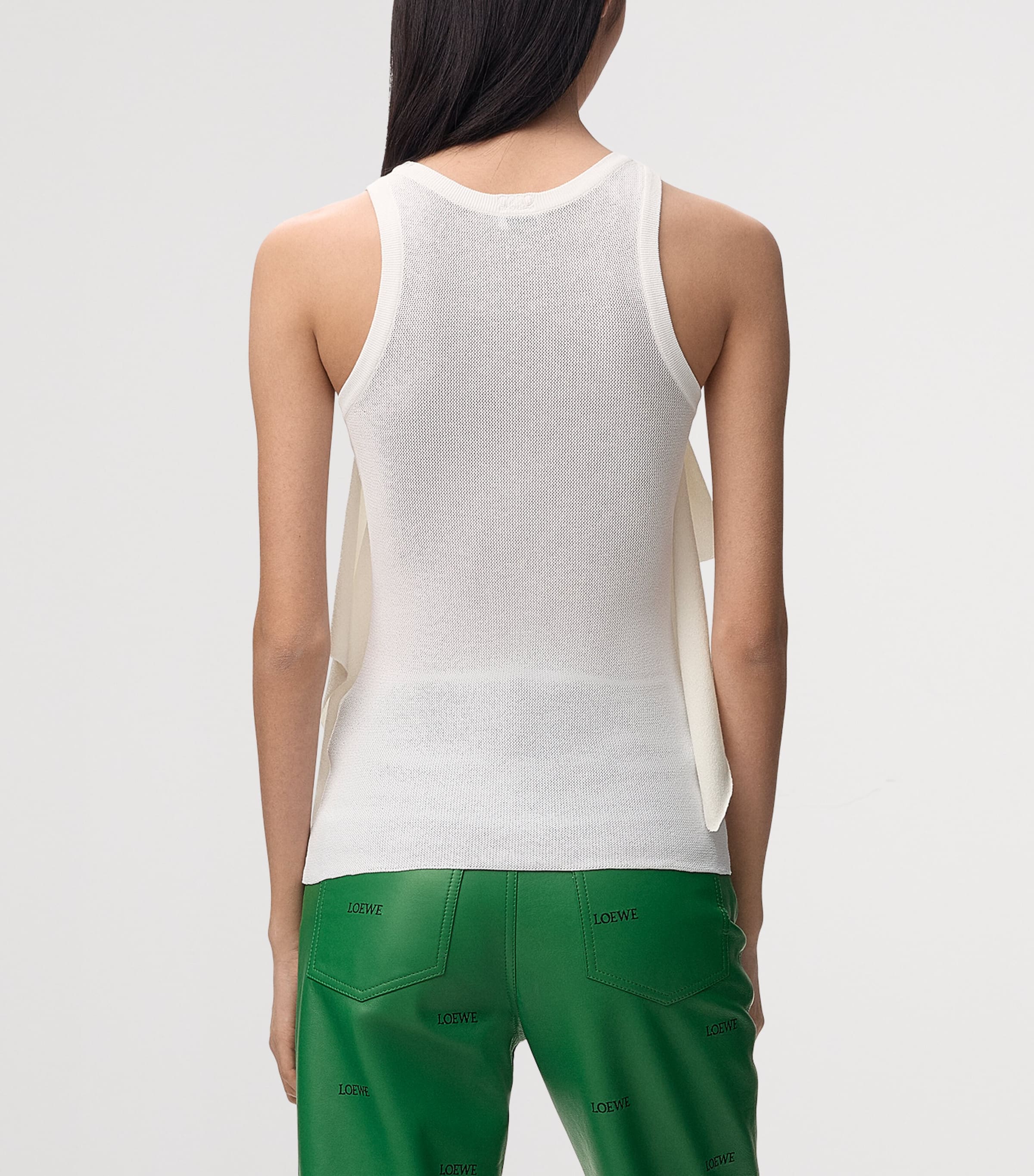 LOEWE Womens Asymmetric Panel Tank Top White Image 4