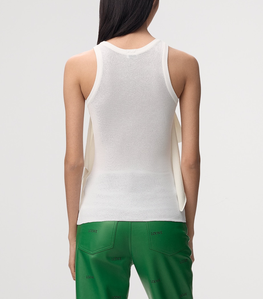 LOEWE Womens Asymmetric Panel Tank Top White Image 4