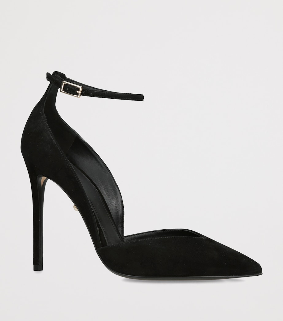 Alevì Suede Camilla Heeled Pumps 110 Black Image 2