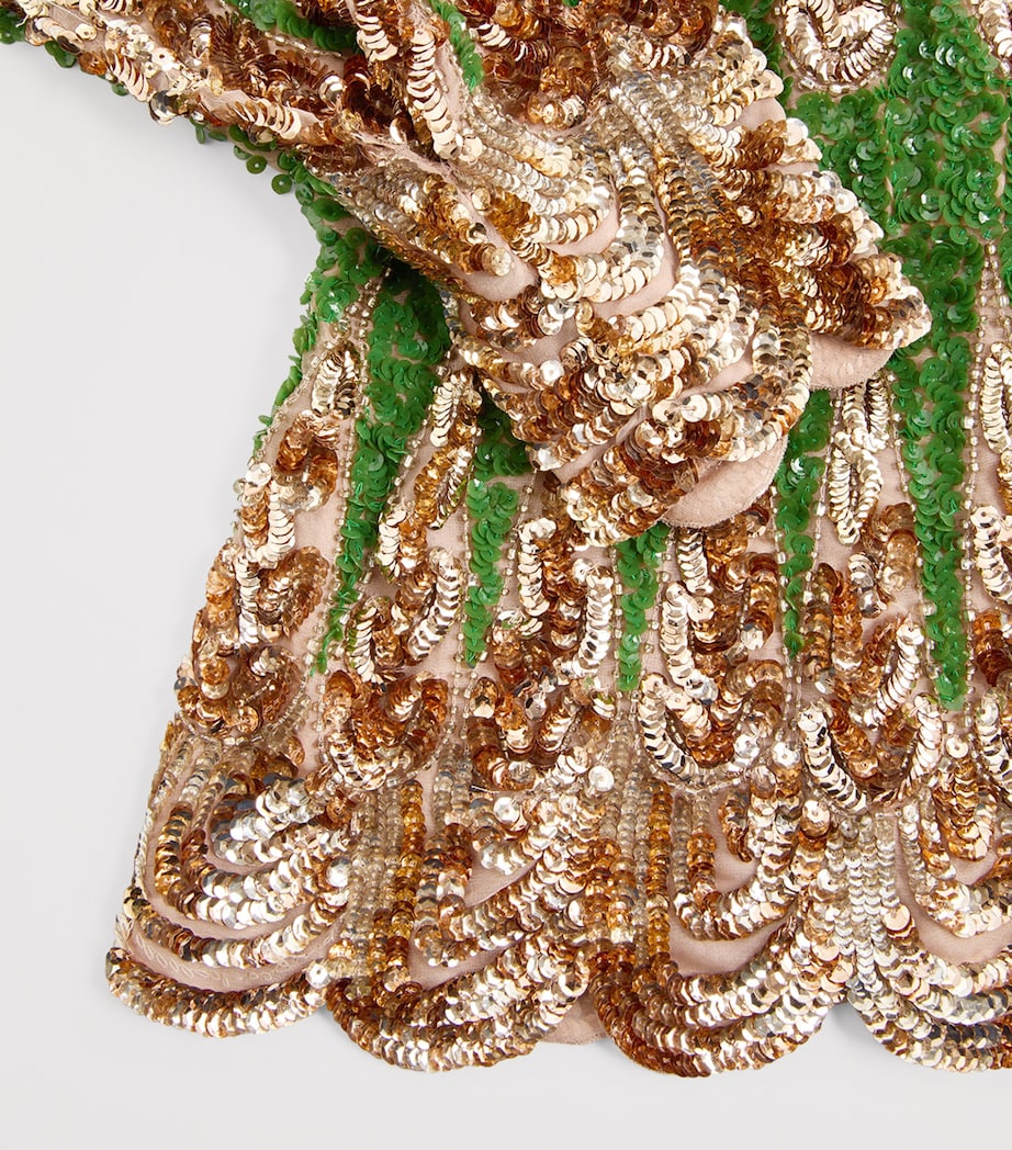 Valentino Womens Silk Sequinned Blouse Image 8