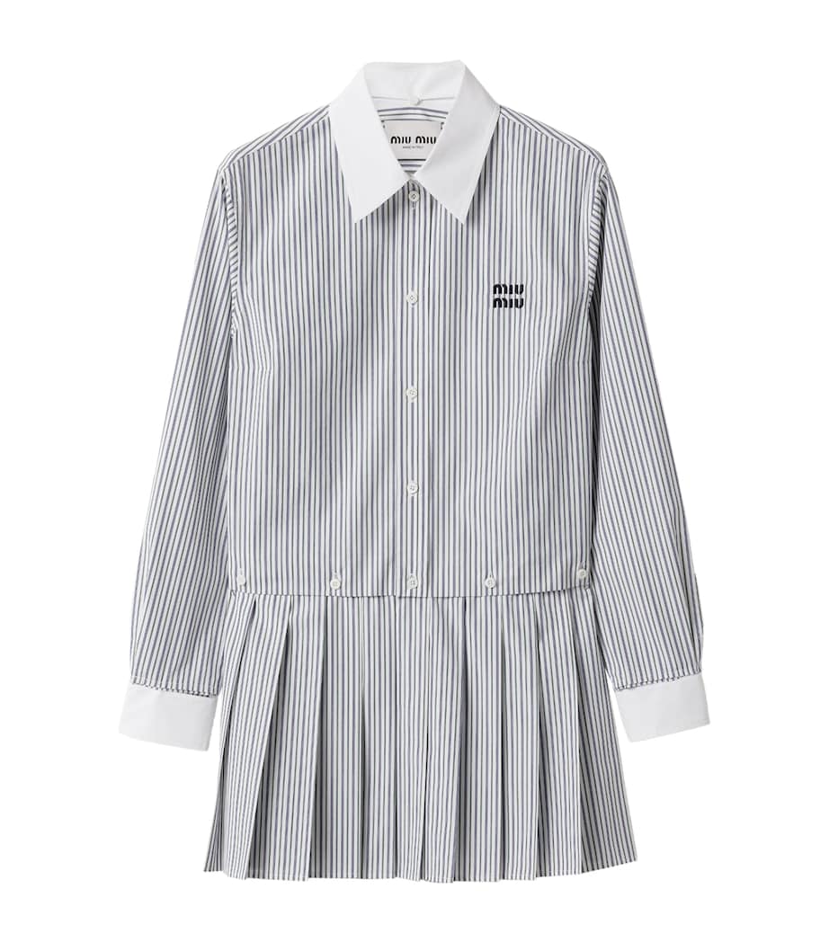 Cotton Poplin Stripe Mini Dress F0UB0 Image 1