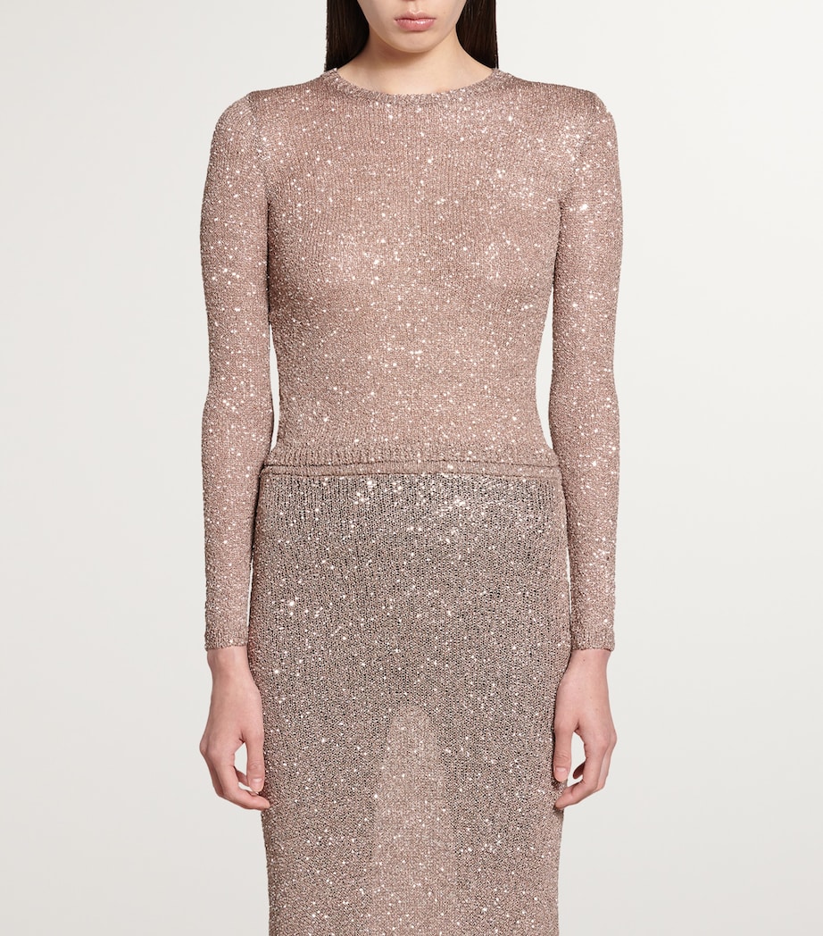 Balenciaga Womens Sequinned Sweater Image 2
