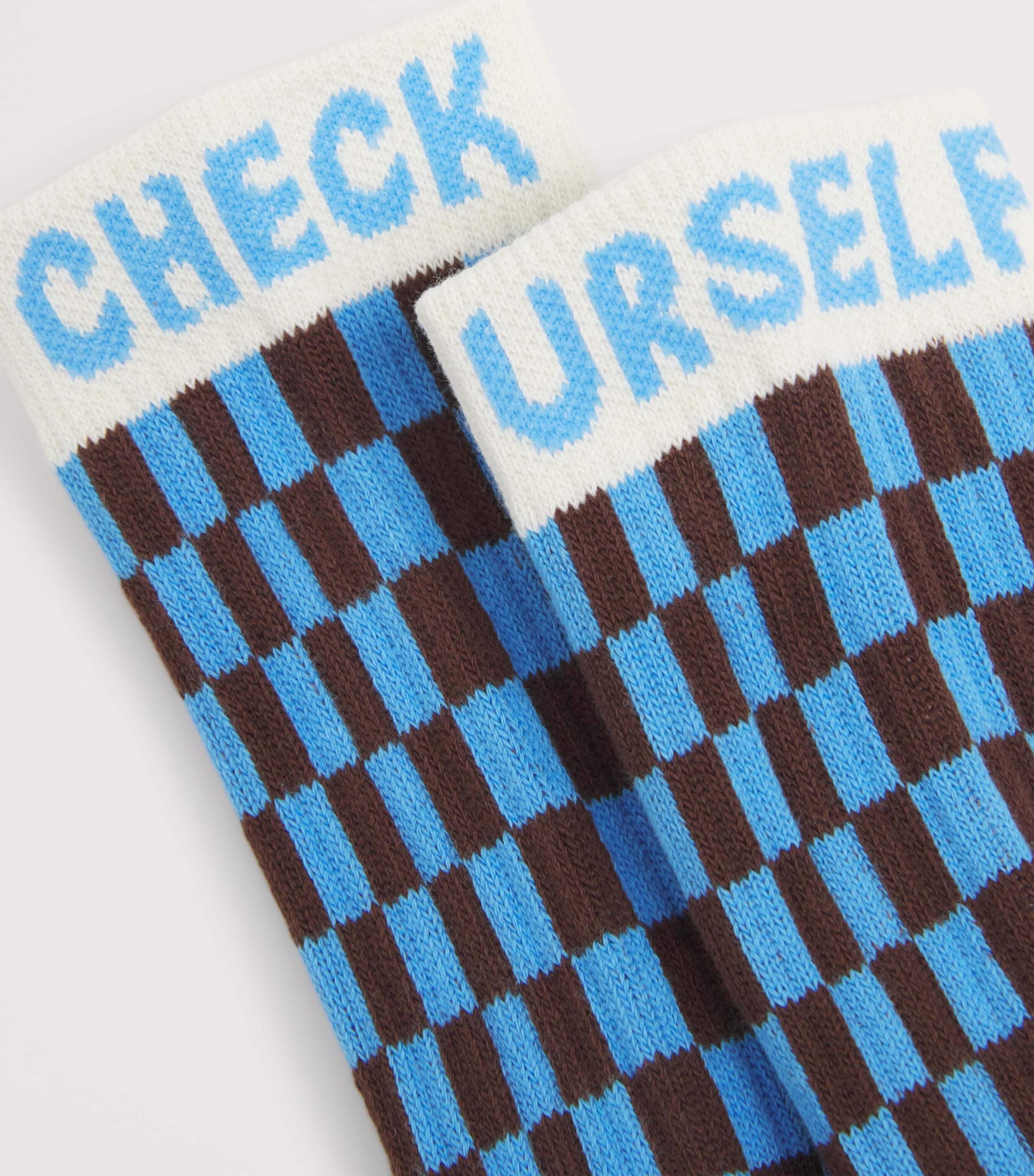 MOTHER Womens Check Baby Steps Socks Check Urself Image 2