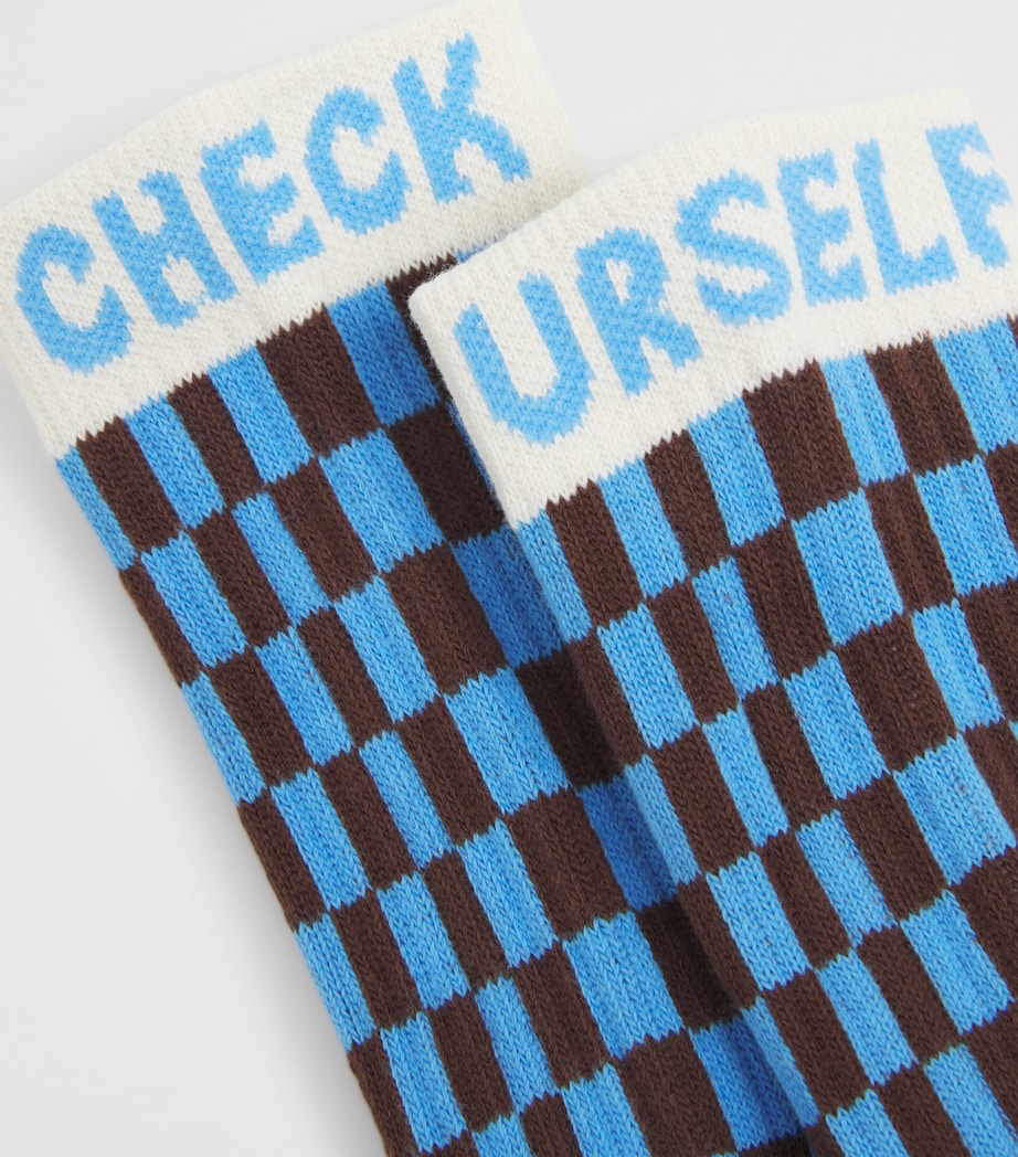 MOTHER Womens Check Baby Steps Socks Check Urself Image 2