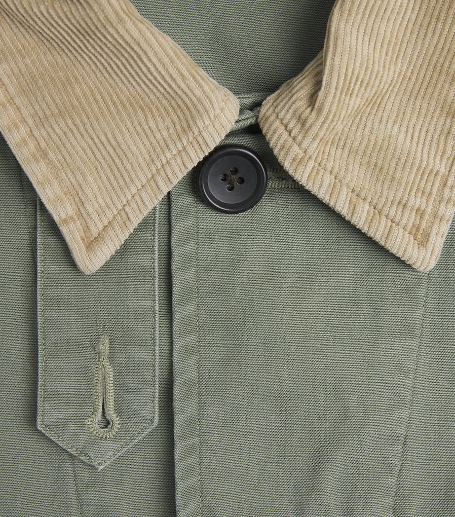 Cotton Canvas Overshirt GREEN Image 5