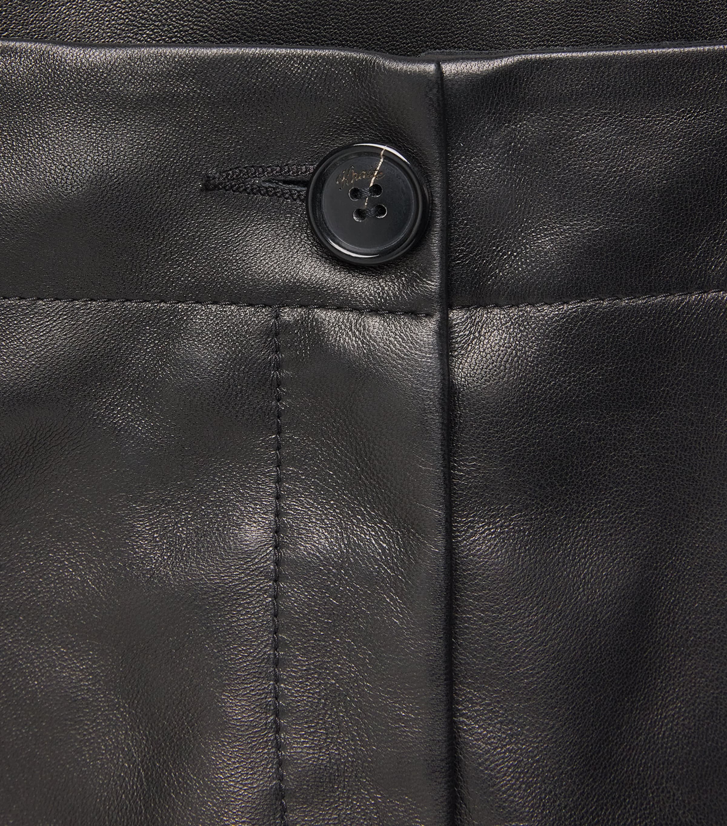 Khaite Womens Leather Mita Low-Rise Trousers Black Image 6
