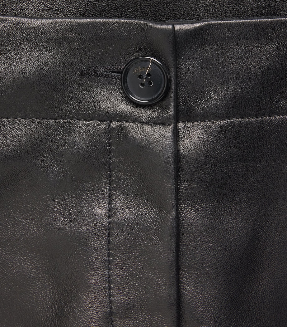 Khaite Womens Leather Mita Low-Rise Trousers Black Image 6