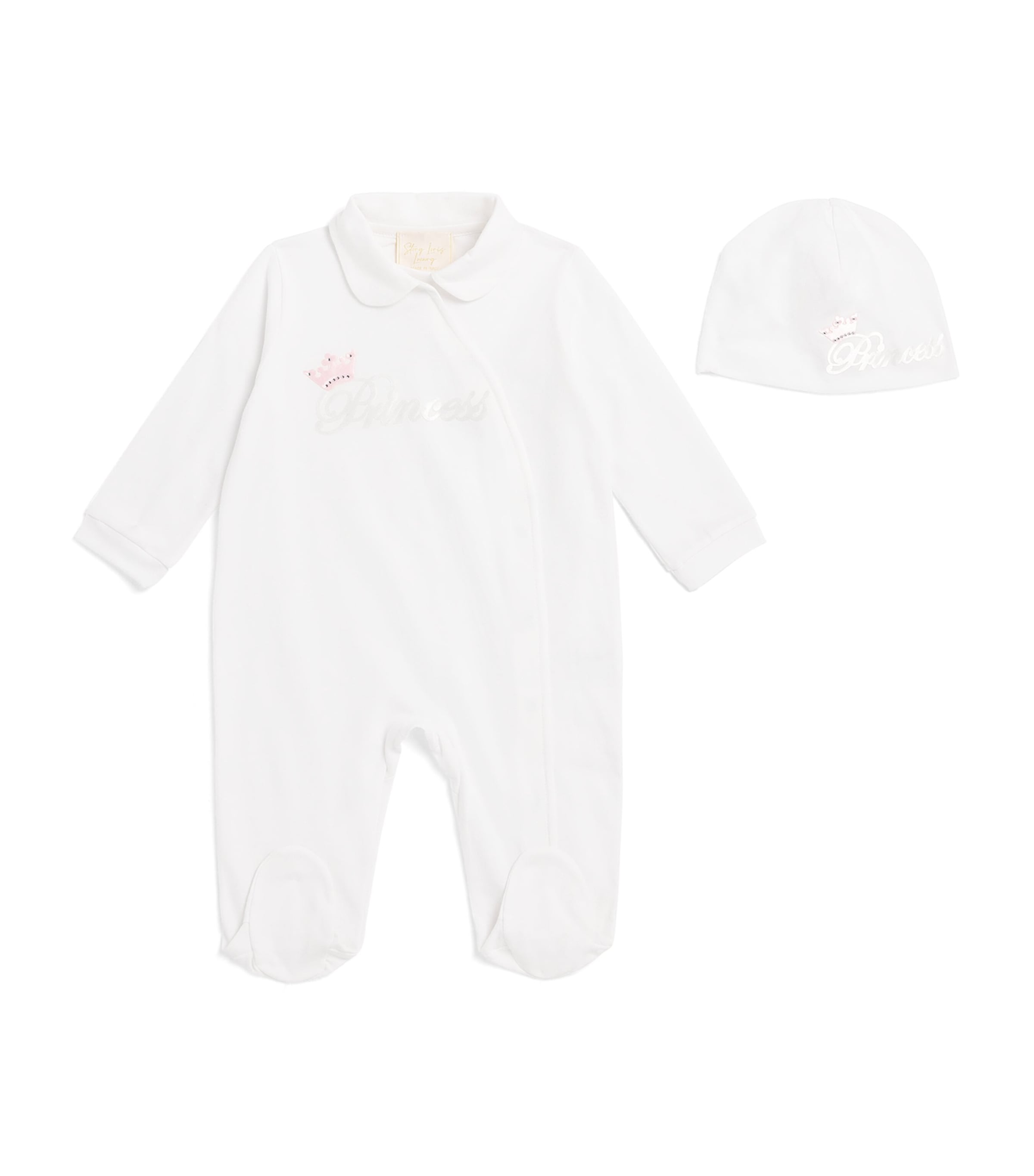 Story Loris Cotton Princess All-in-one And Hat Gift Set In White