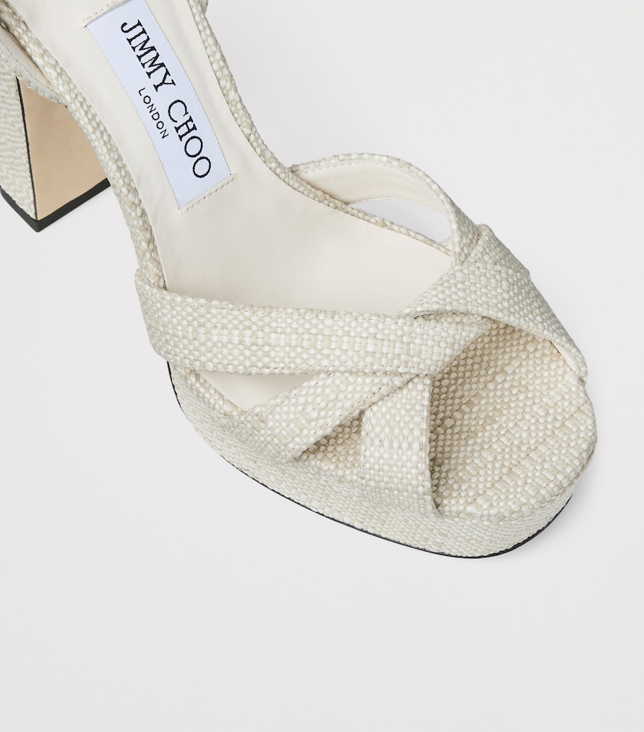 Jimmy Choo Kove 120 Woven Platform Sandals Natural Image 5