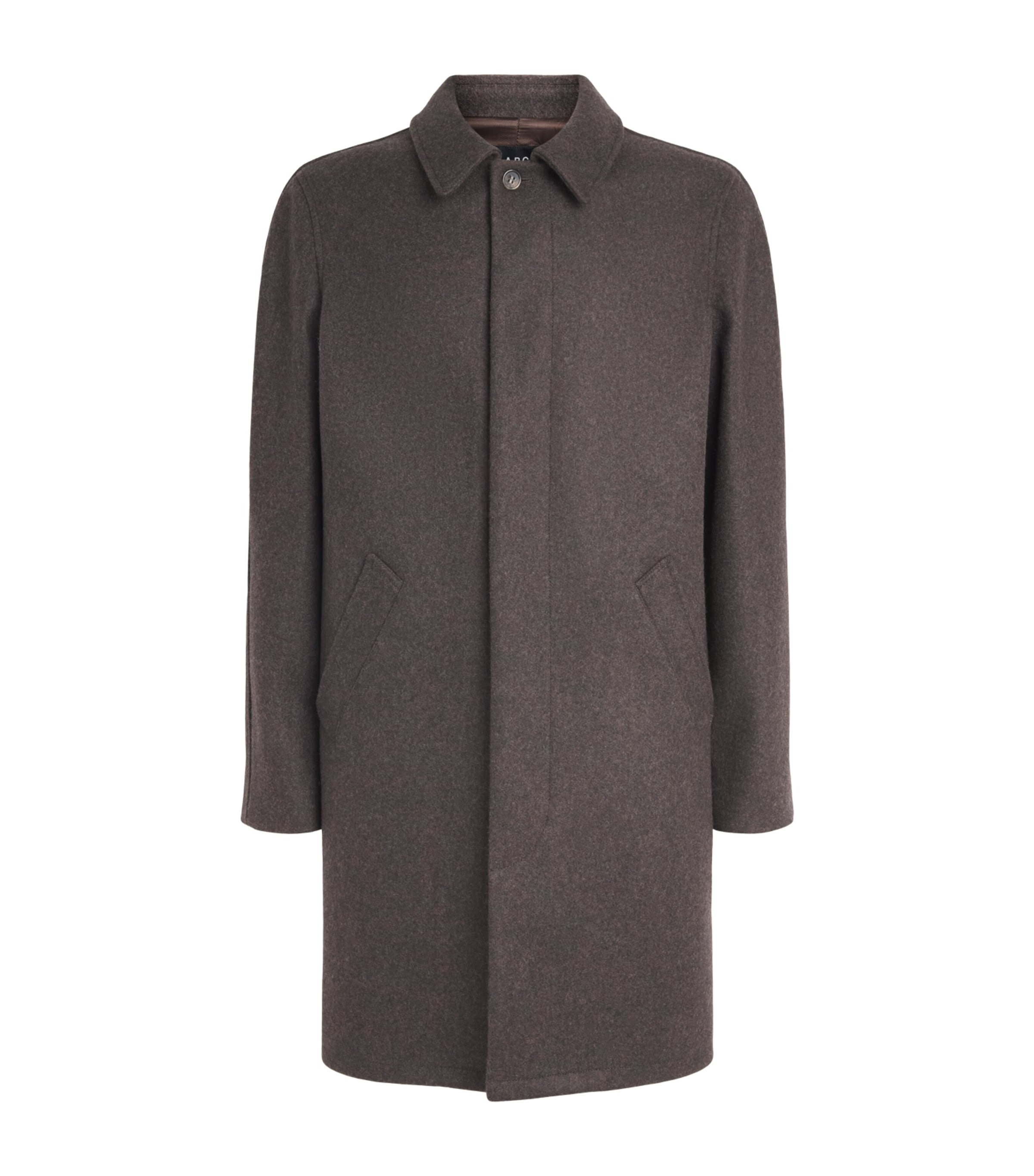 A.P.C. Mens Wool-Blend Auster Overcoat Pca Marron Chine Image 1