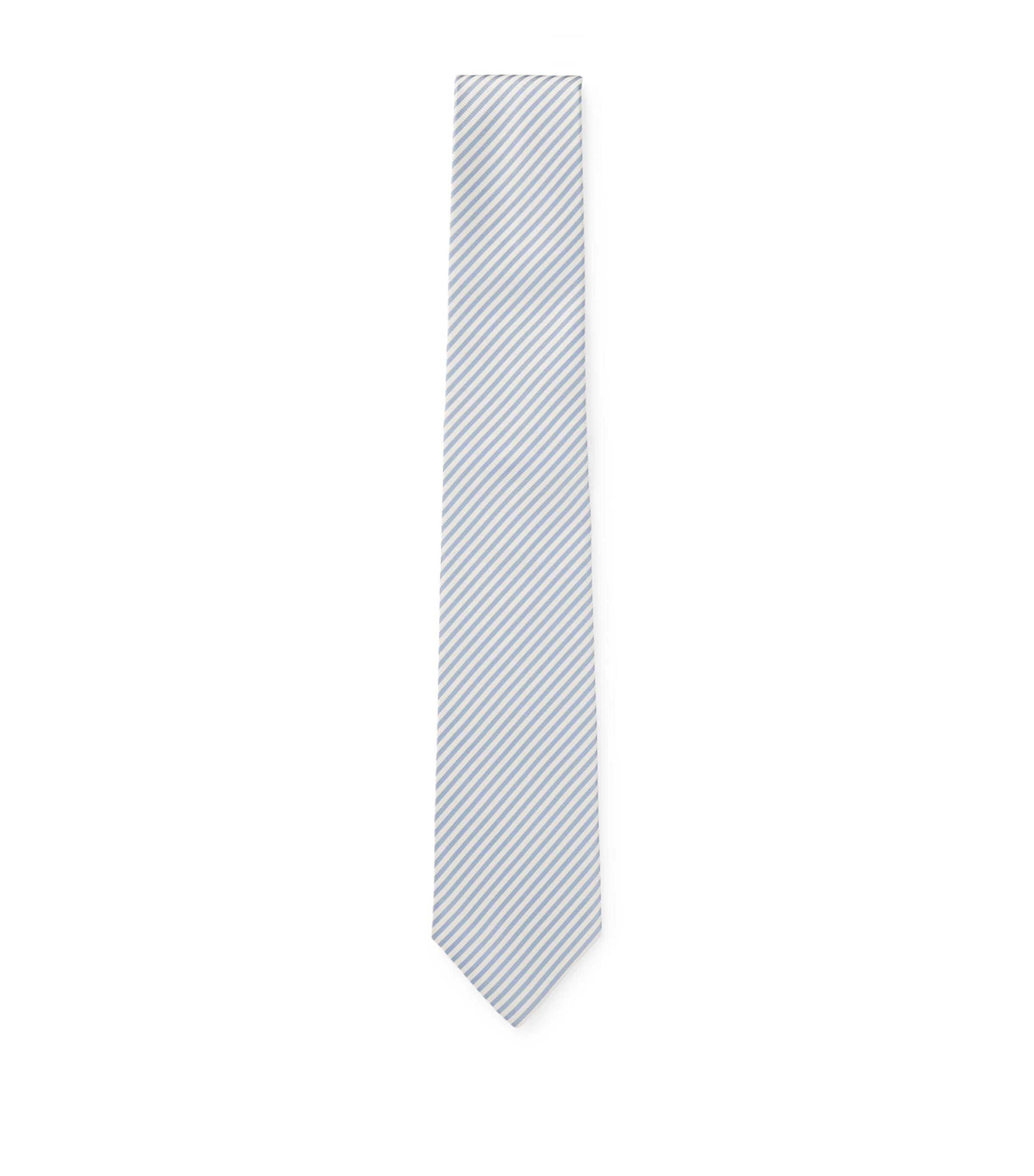 Hugo Boss Italian-silk Tie With Diagonal Stripe In Blue