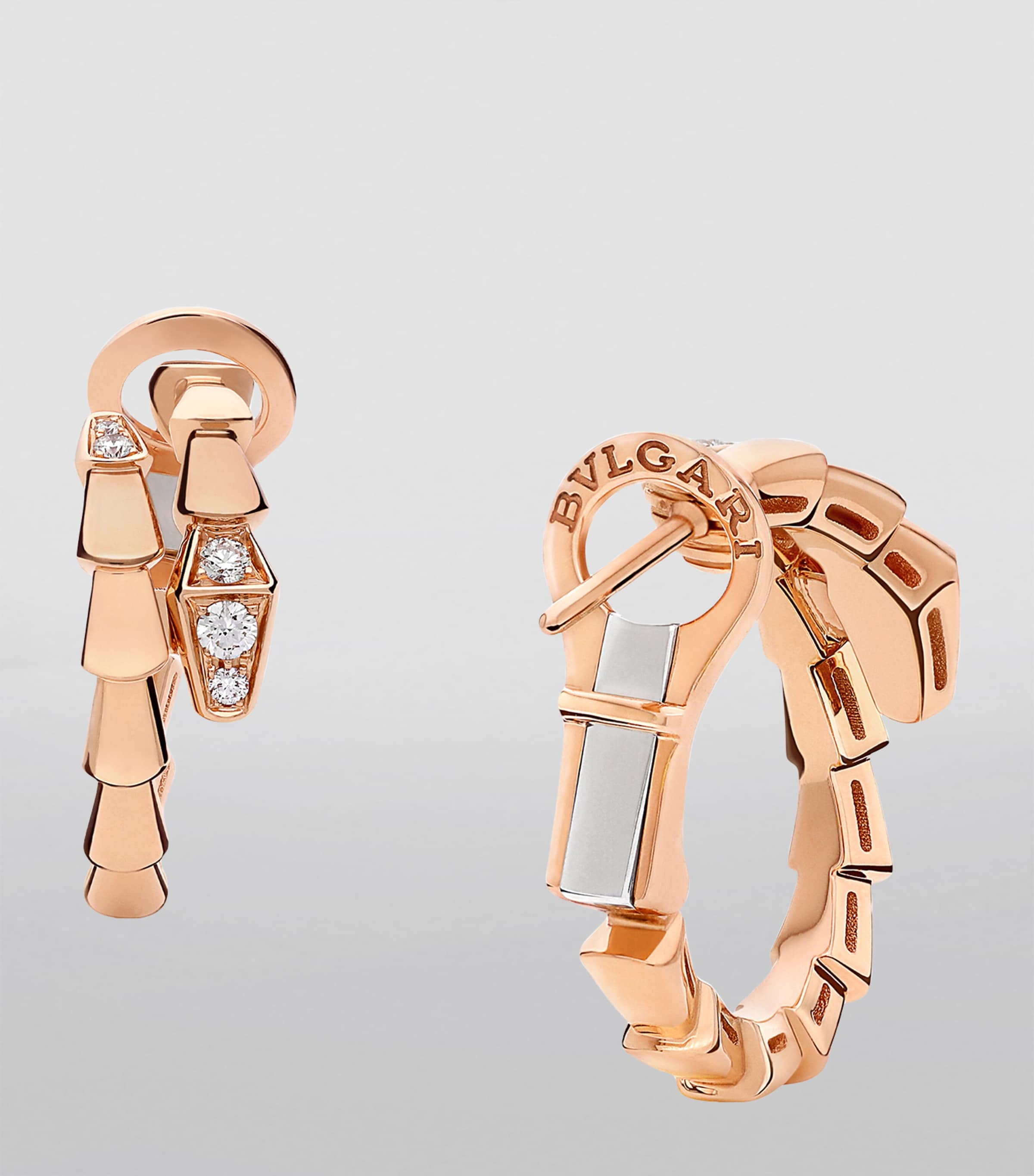 Bvlgari Rose Gold and Diamond Serpenti Viper Hoop earrings Rose Gold Image 5