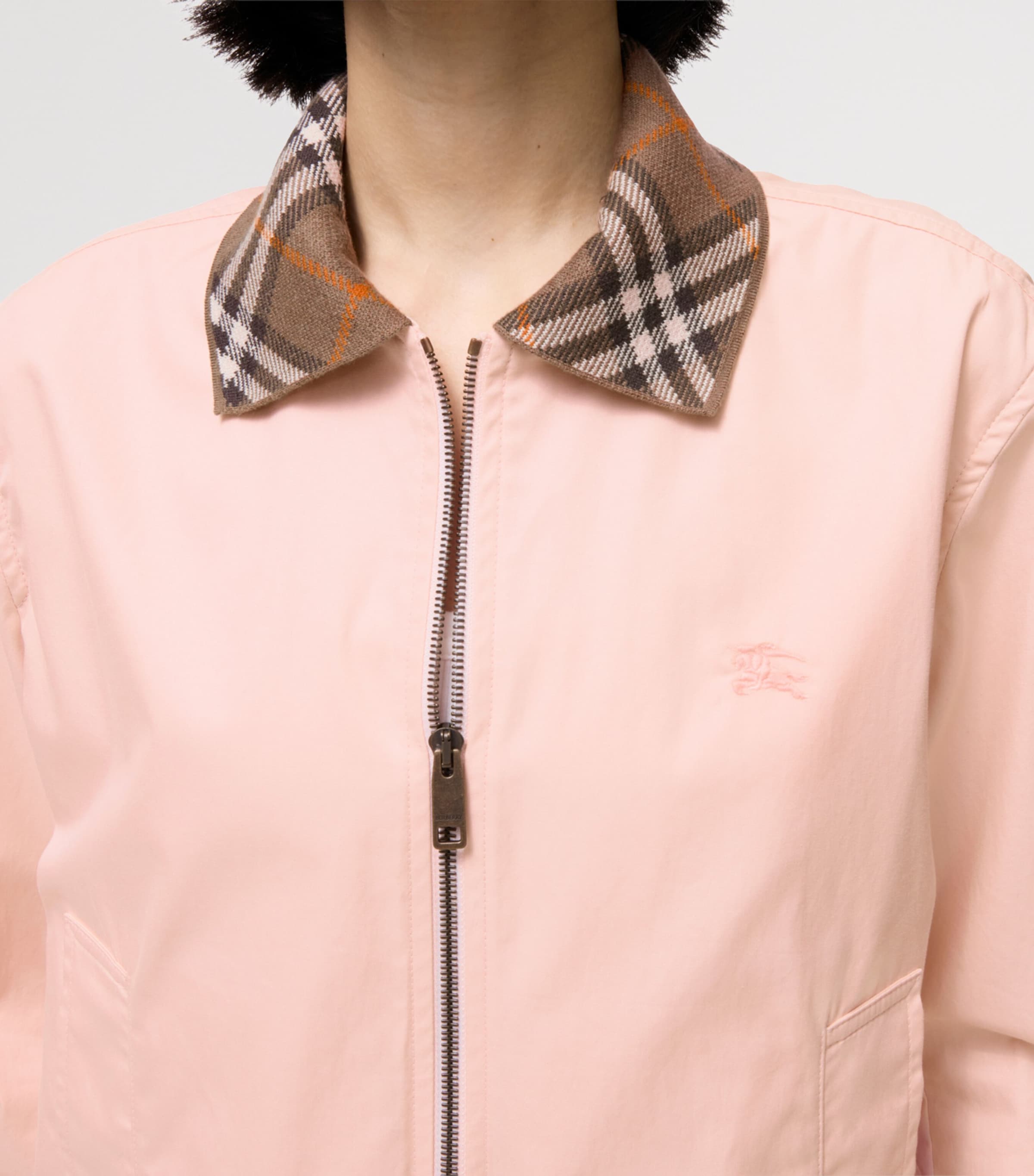 Burberry Womens Cotton Gabardine Jacket Compact Pink Image 4