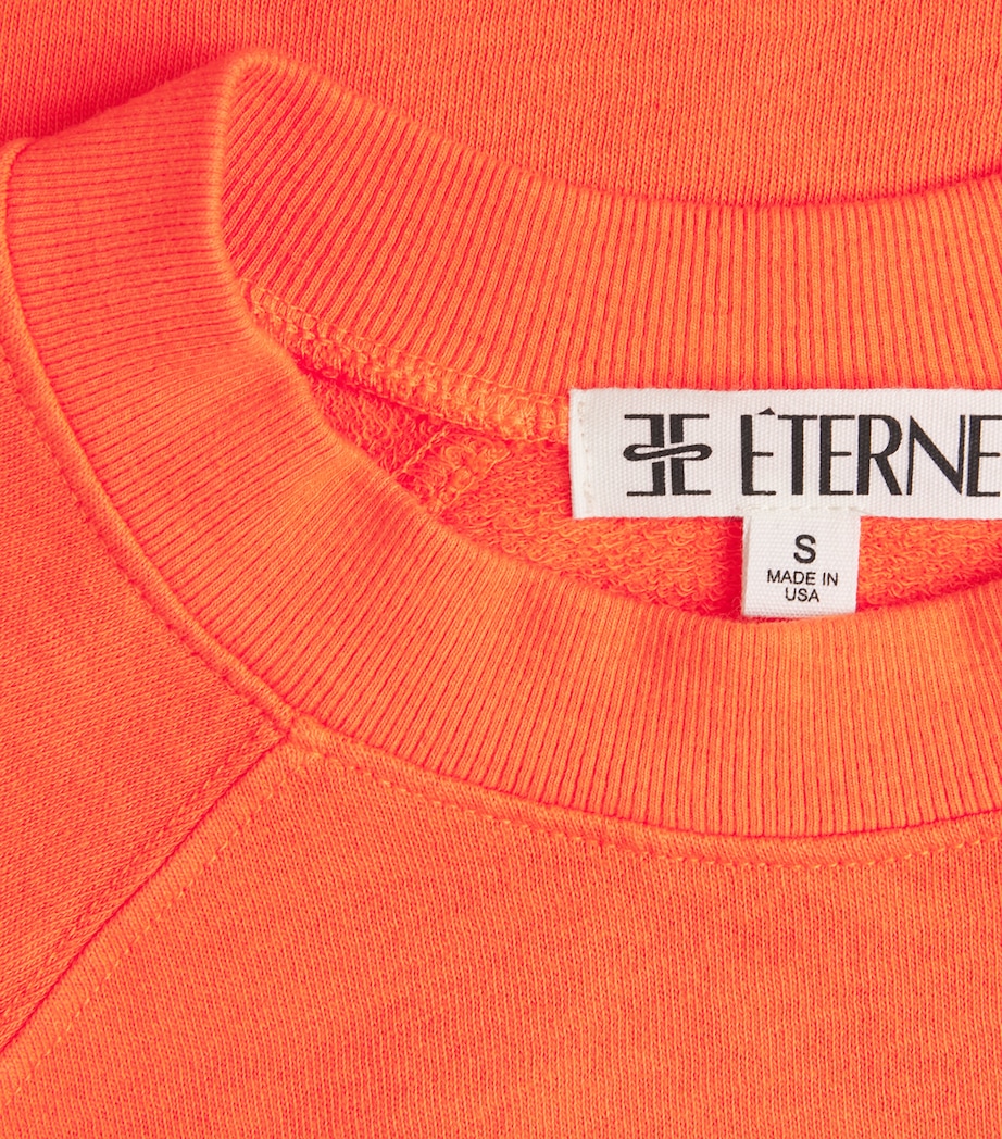 ÉTERNE Womens Cotton Shrunken Raglan Sweatshirt Papaya Image 6