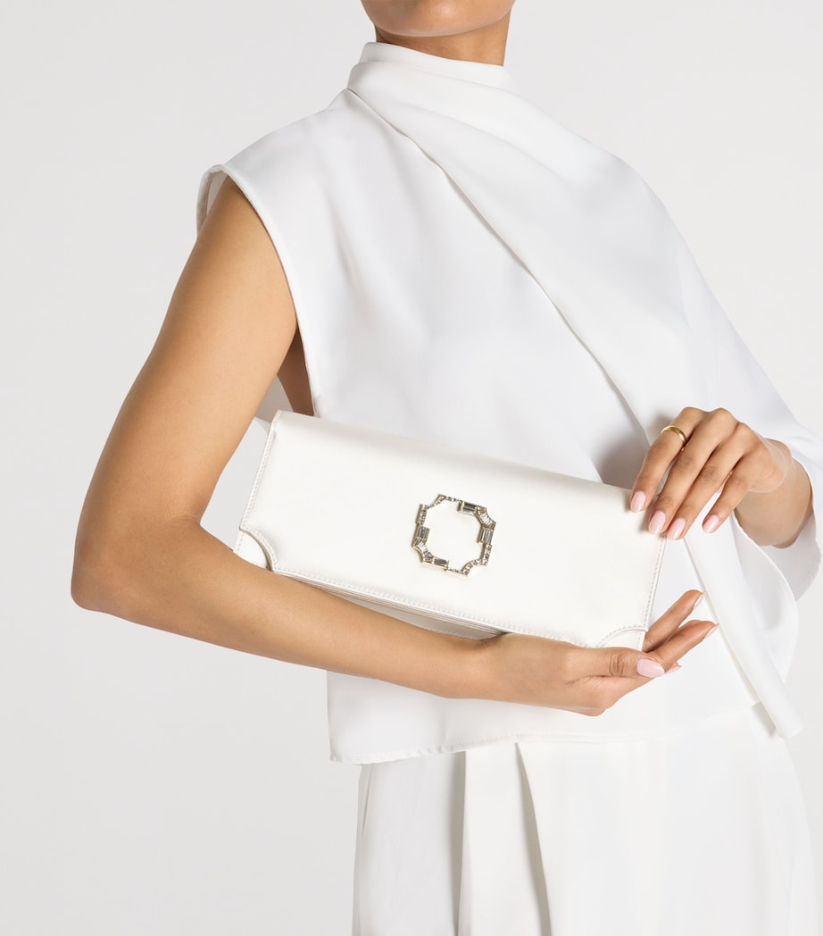 Malone Souliers Satin Vivien Clutch Bag Ivory Image 2