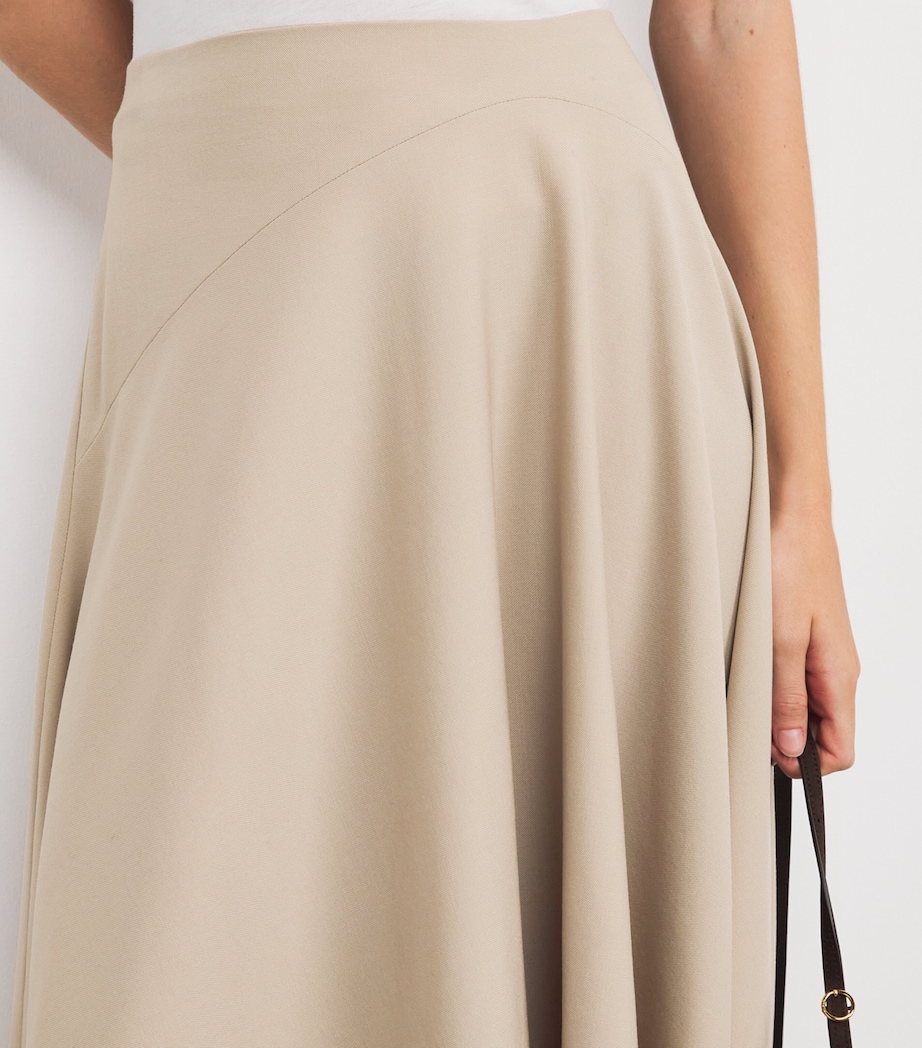 Wool Asymmetric Handkerchief Midi Skirt 0001753 PLASTER Image 6