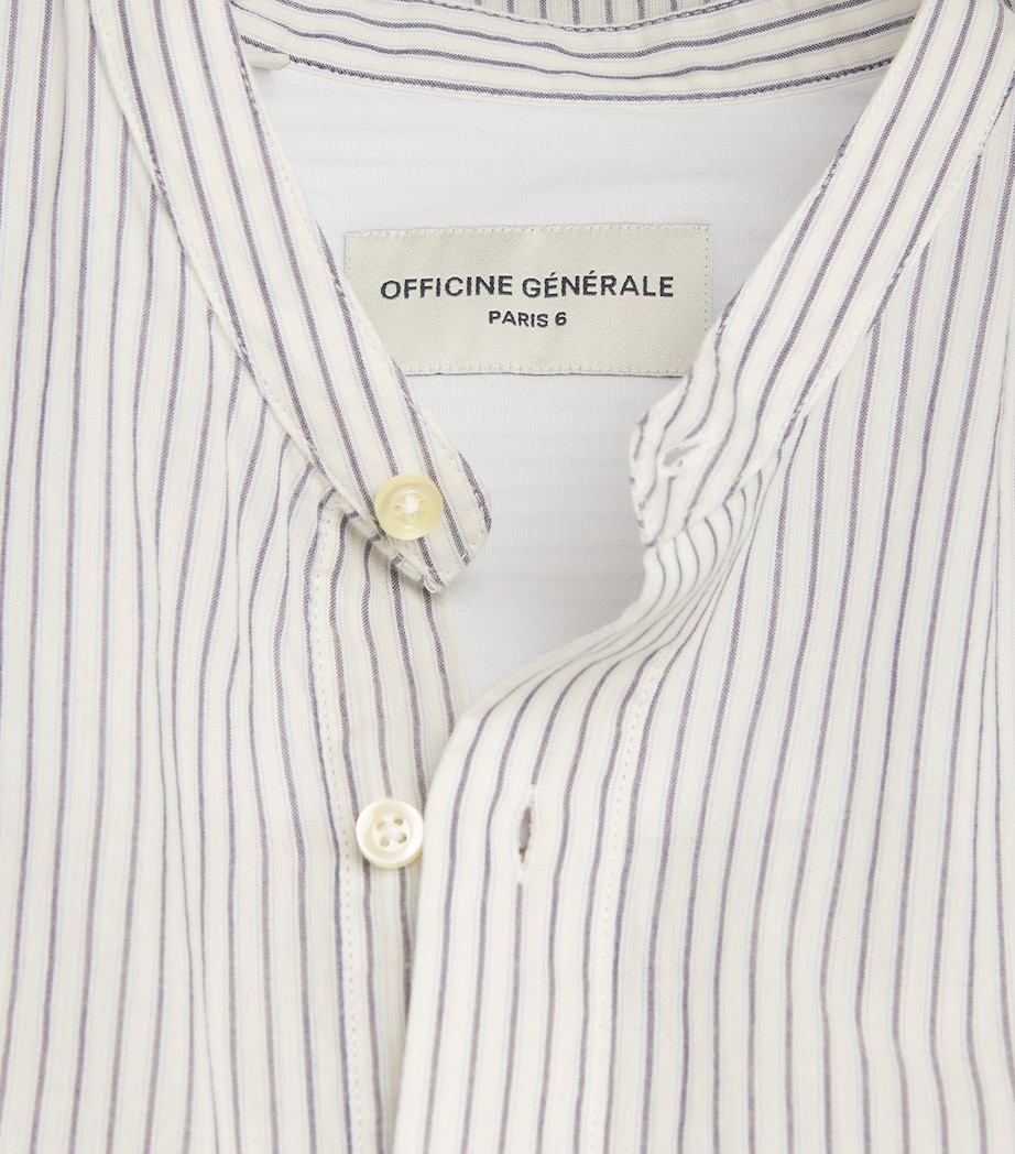 Cotton Stripe Shirt WHITE/GREY Image 5