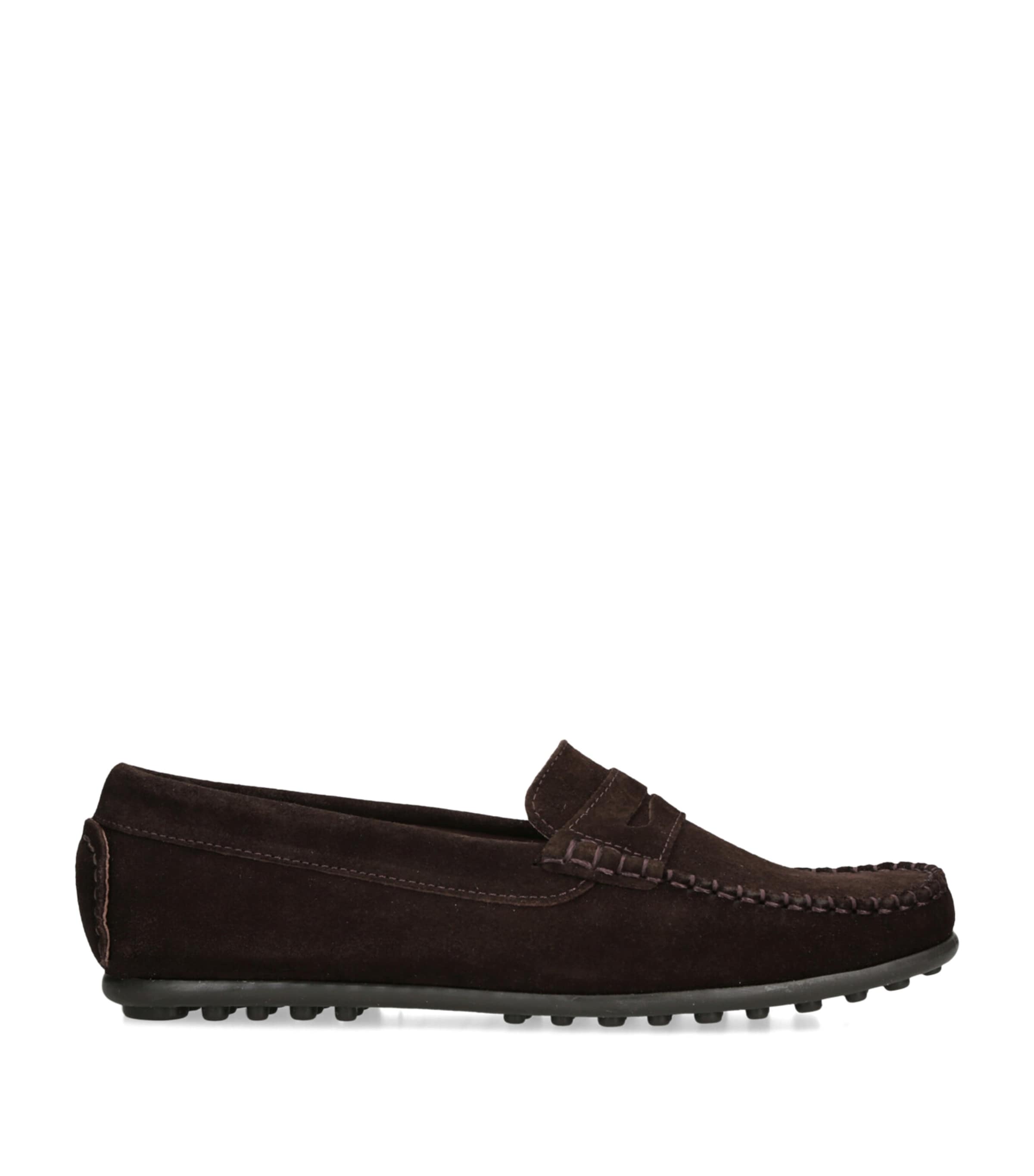 Papouelli Suede Felix Loafers In Brown