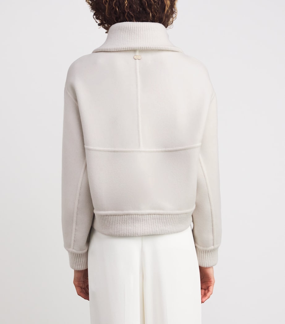 Cashmere Bomber Jacket N03WHITE - NATURAL Image 4