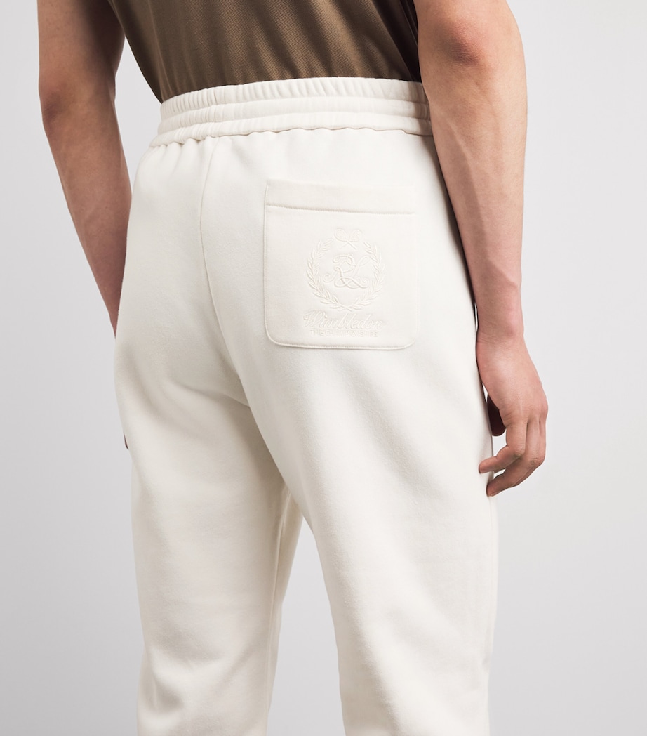 Ralph Lauren Purple Label Mens x Wimbledon Cotton-Cashmere Sweatpants Cream Image 3