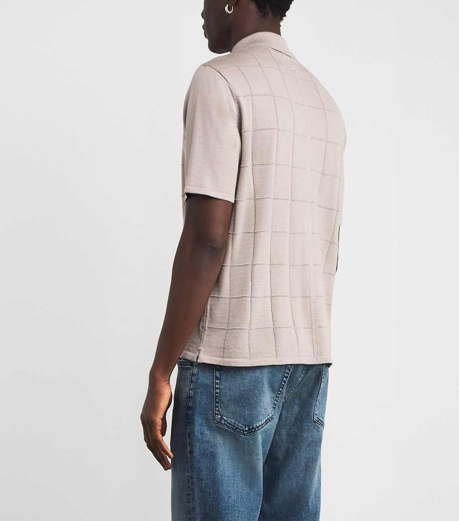 Wool-Blend Knitted Short-Sleeve Shirt TAN Image 4