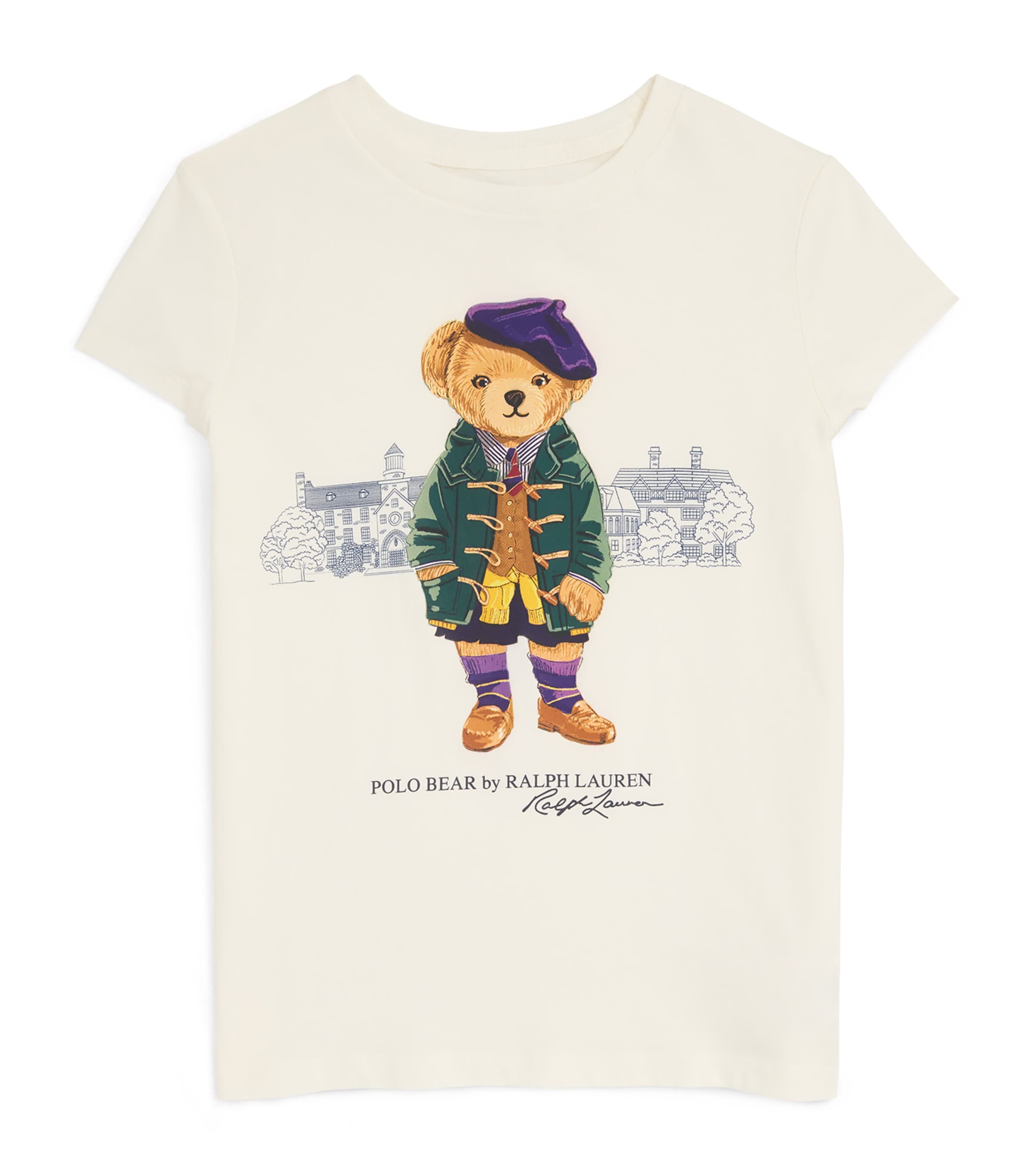 Shop Ralph Lauren Cotton Polo Bear T-shirt In White