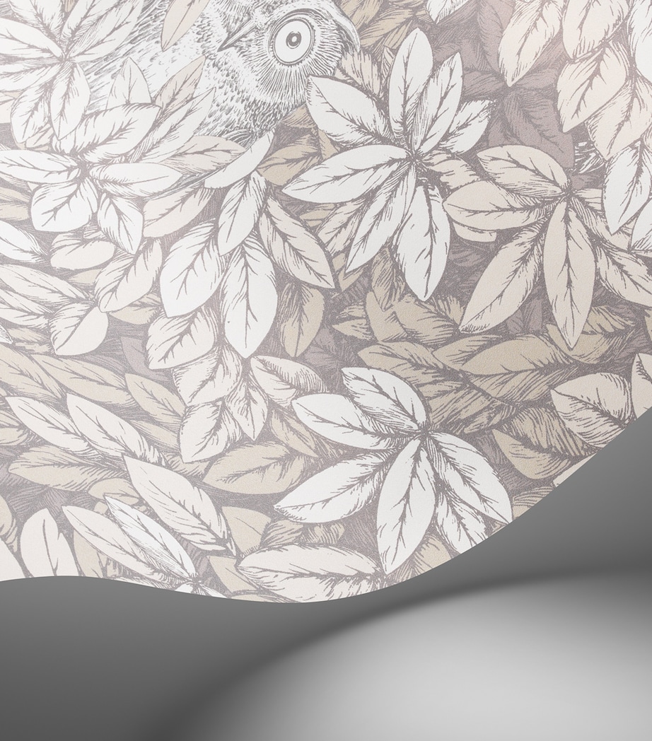 Cole & Son x Fornasetti Foglie e Civette Wallpaper Roll White Image 2