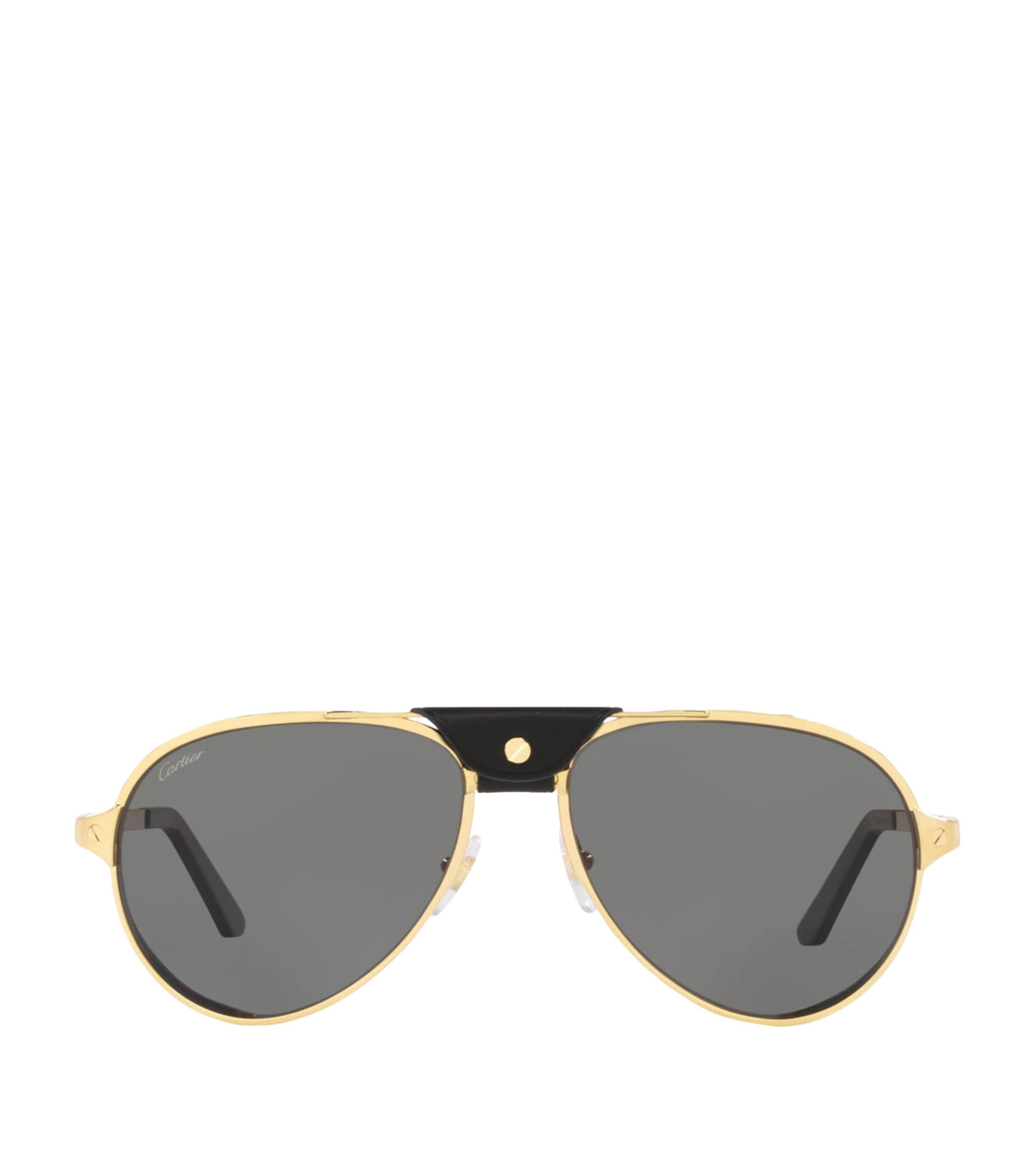 Cartier Womens Gold Ct0296s Aviator-frame Metal Sunglasses