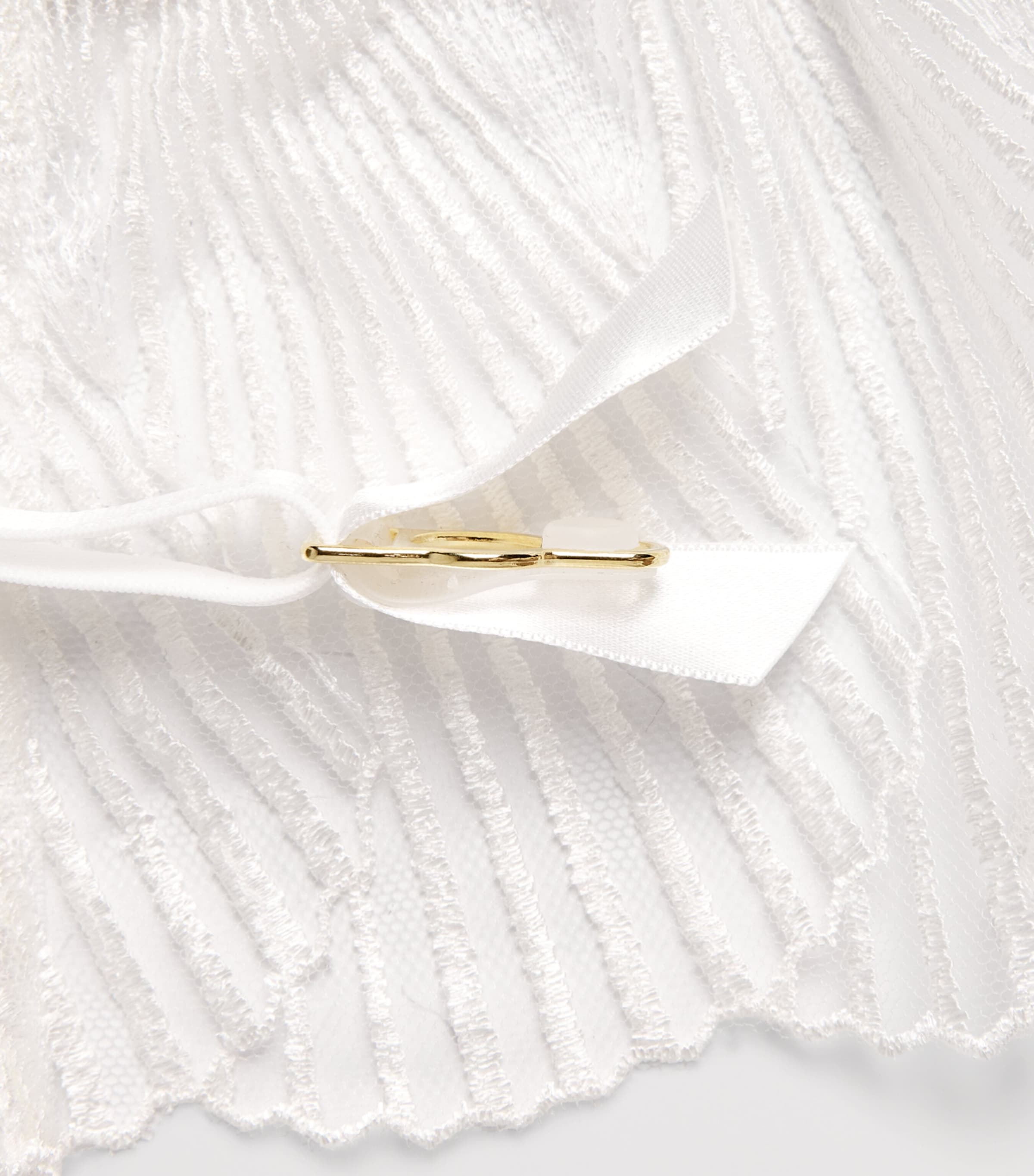Coco De Mer Womens Stretch-Silk Lace Athena Suspenders Ivory Image 4